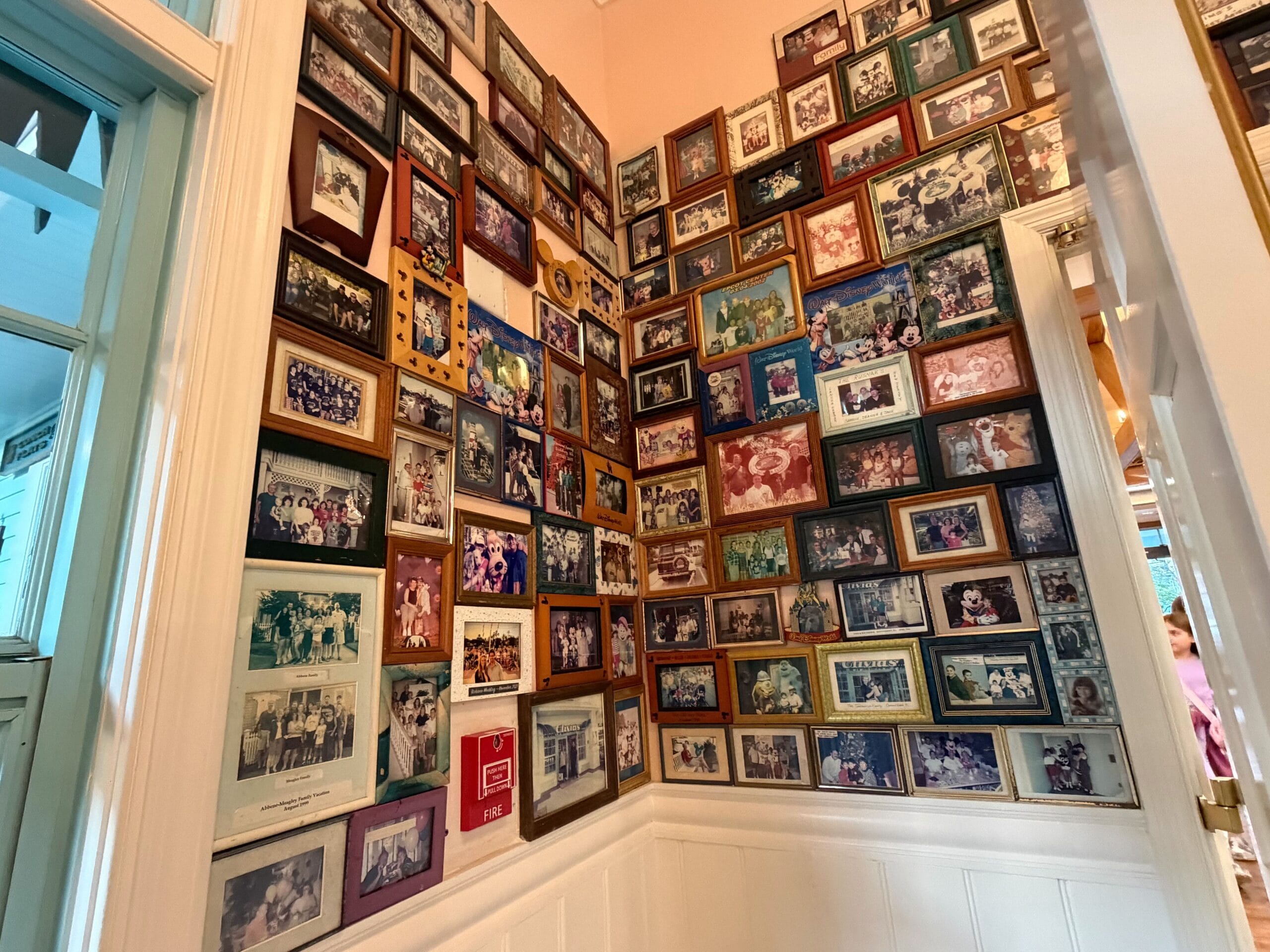 The DVC photo wall at Olivia's Cafe in Disney's Old Key West Resort in Walt Disney World
