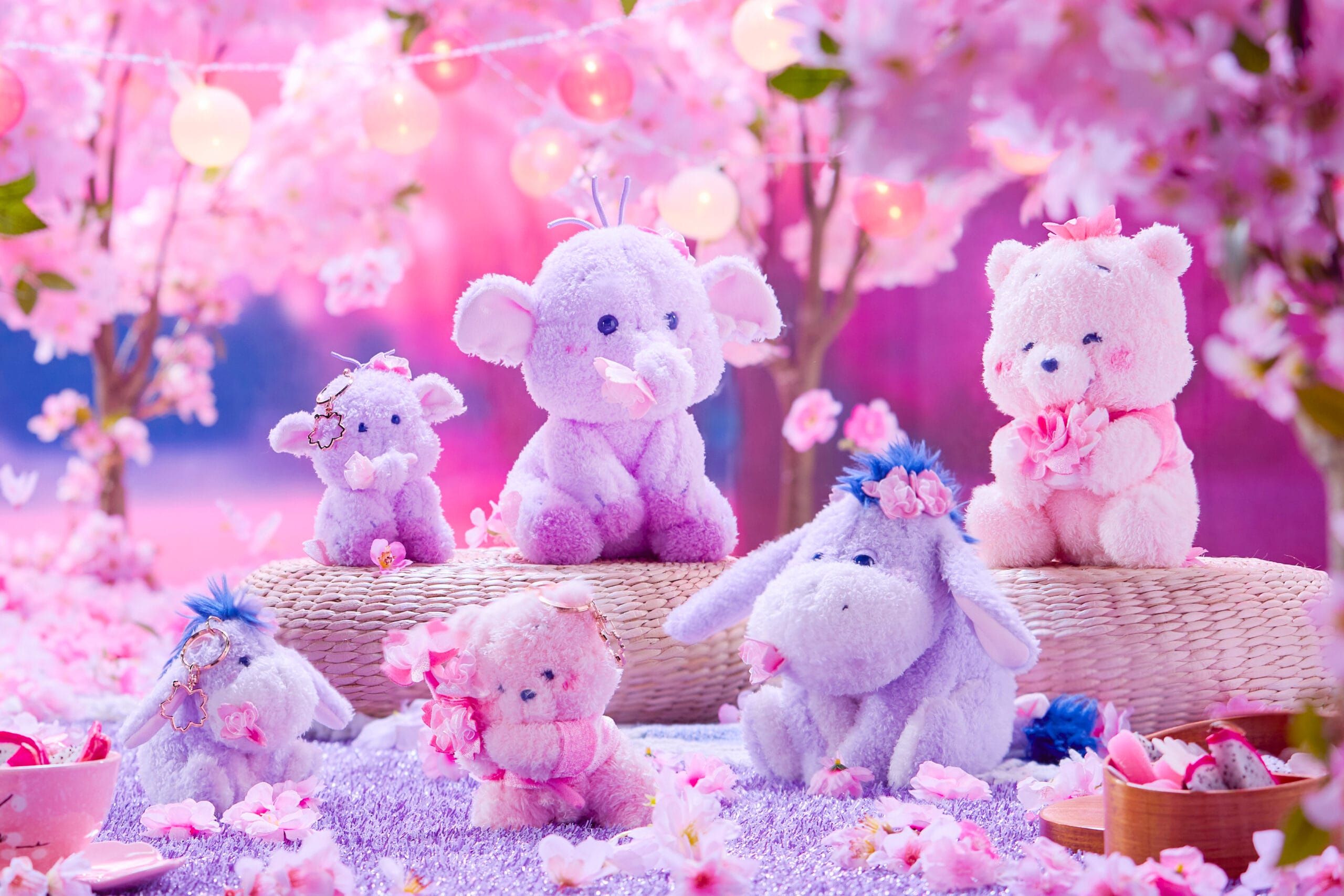 Winnie the Pooh, Stitch, Chip 'n' Dale, Marie Urupocha-Chan Sakura Plush Available From Disney Store