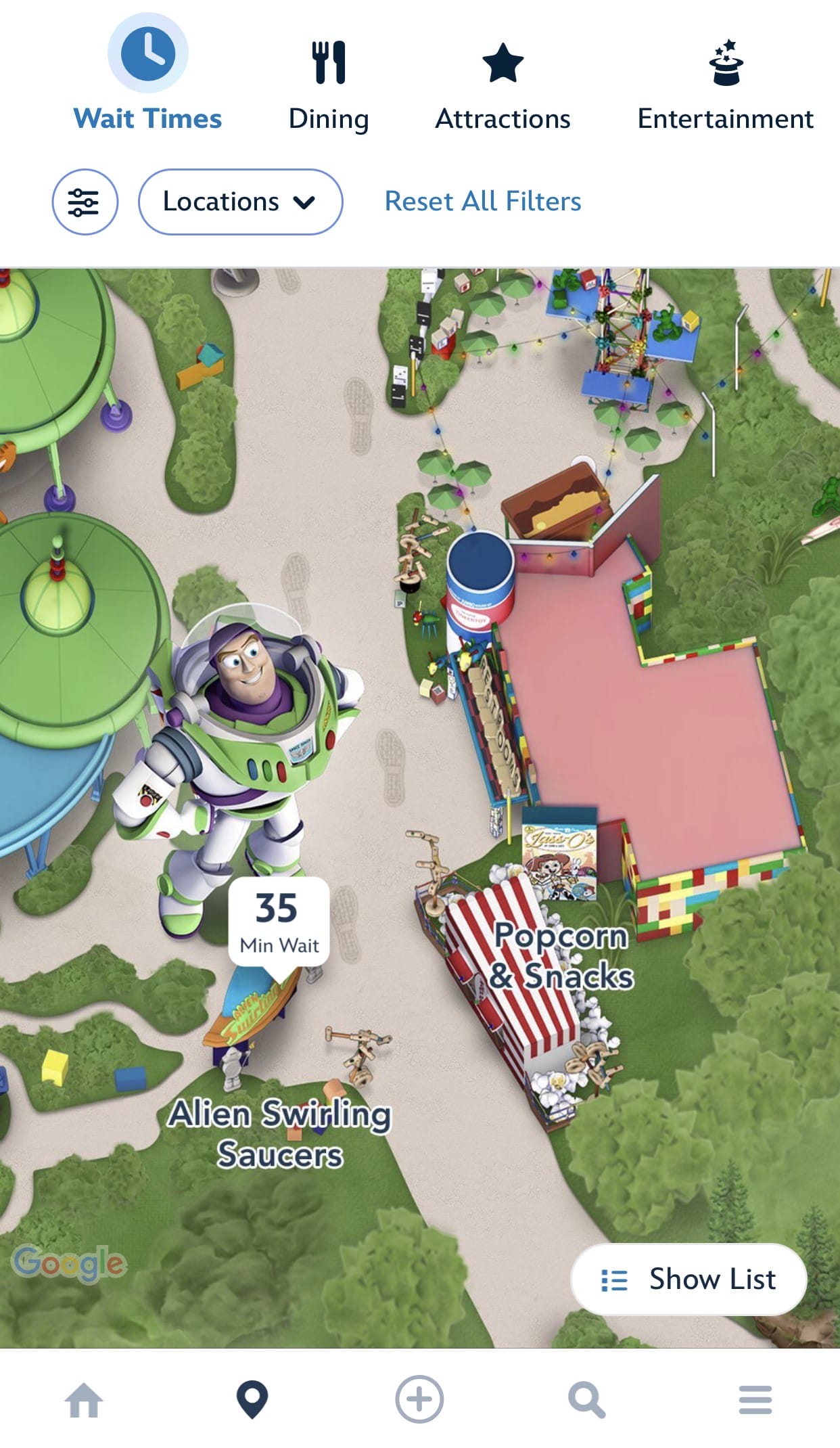 Toy Story Land Popcorn & Snacks Stand Added to My Disney Experience and Online Map