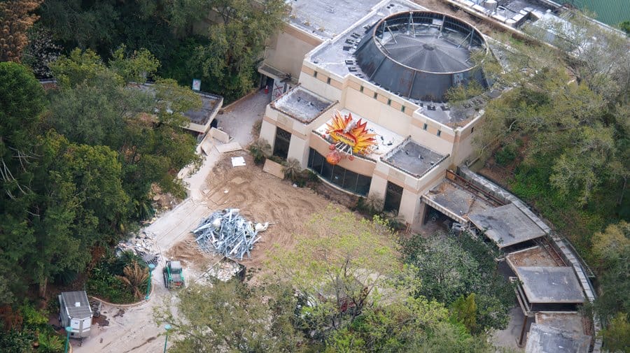 Theming Models Arrive for Tropical Americas and Demolition of DINOSAUR Interior Begins