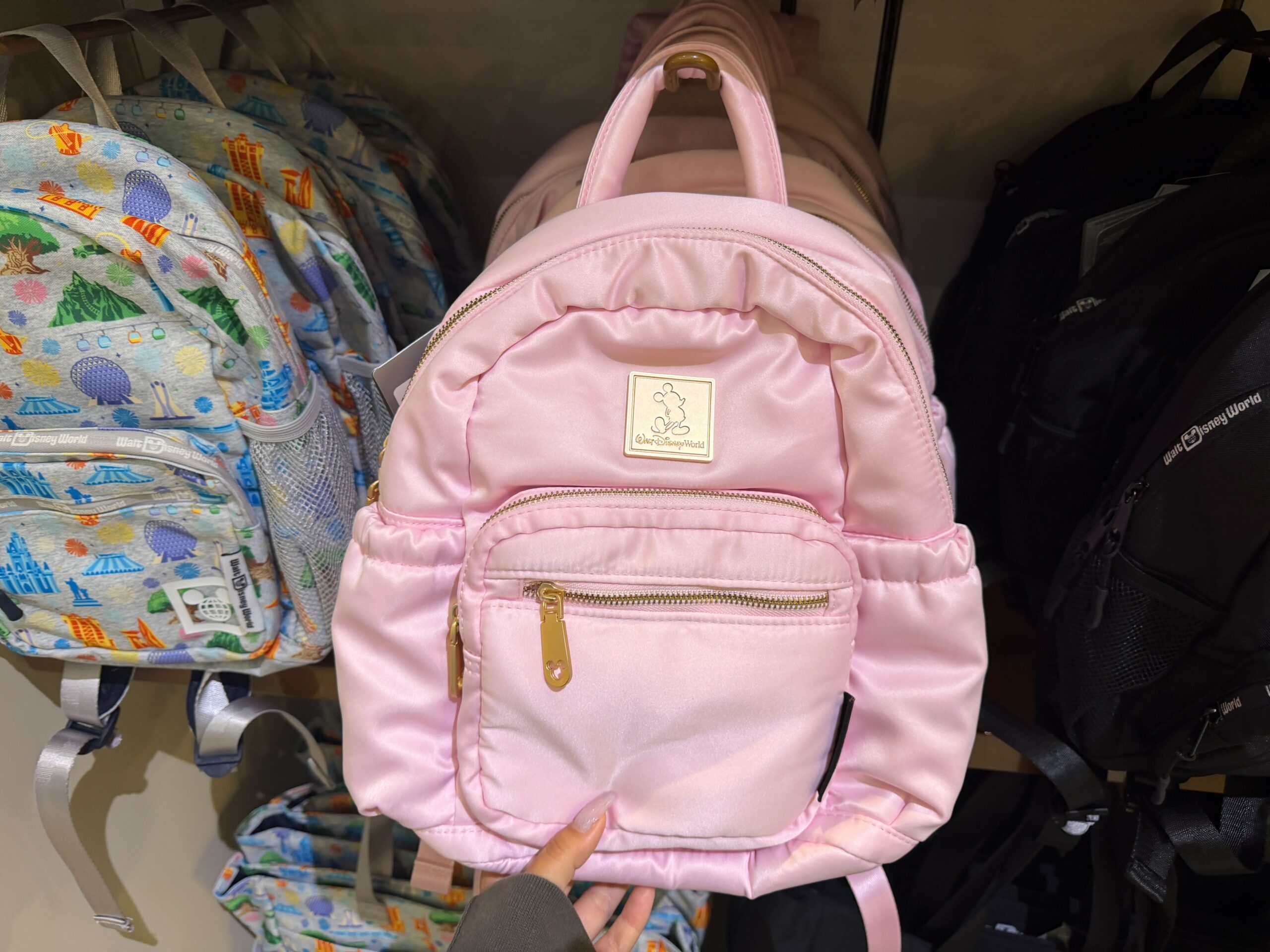 Pink Puffy Ear Holder Backpack Available at Walt Disney World