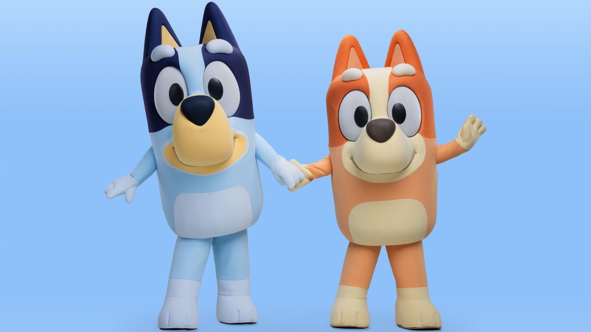 Bluey and Bingo from the show "Bluey."