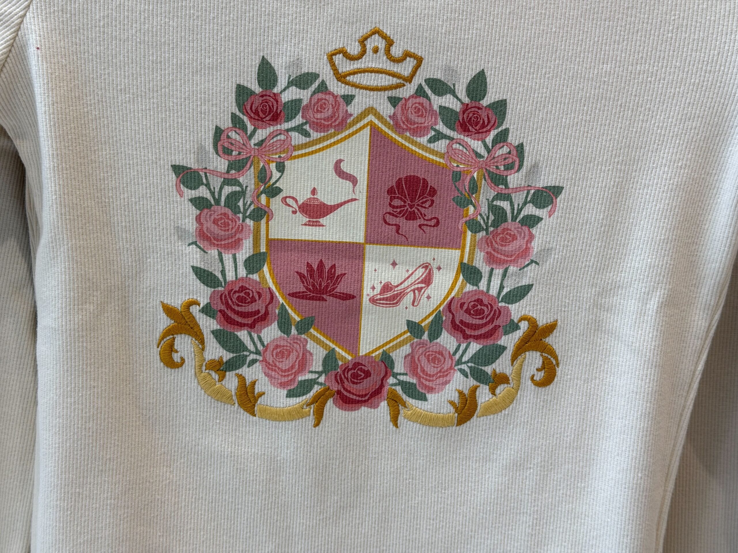 Close-up of front of Disney Princess Long-Sleeve Shirt.