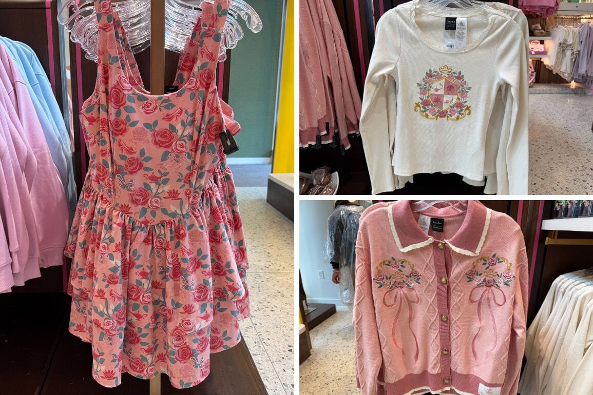 Her Universe Disney Princess pink apparel collection now available at the Disneyland Resort.