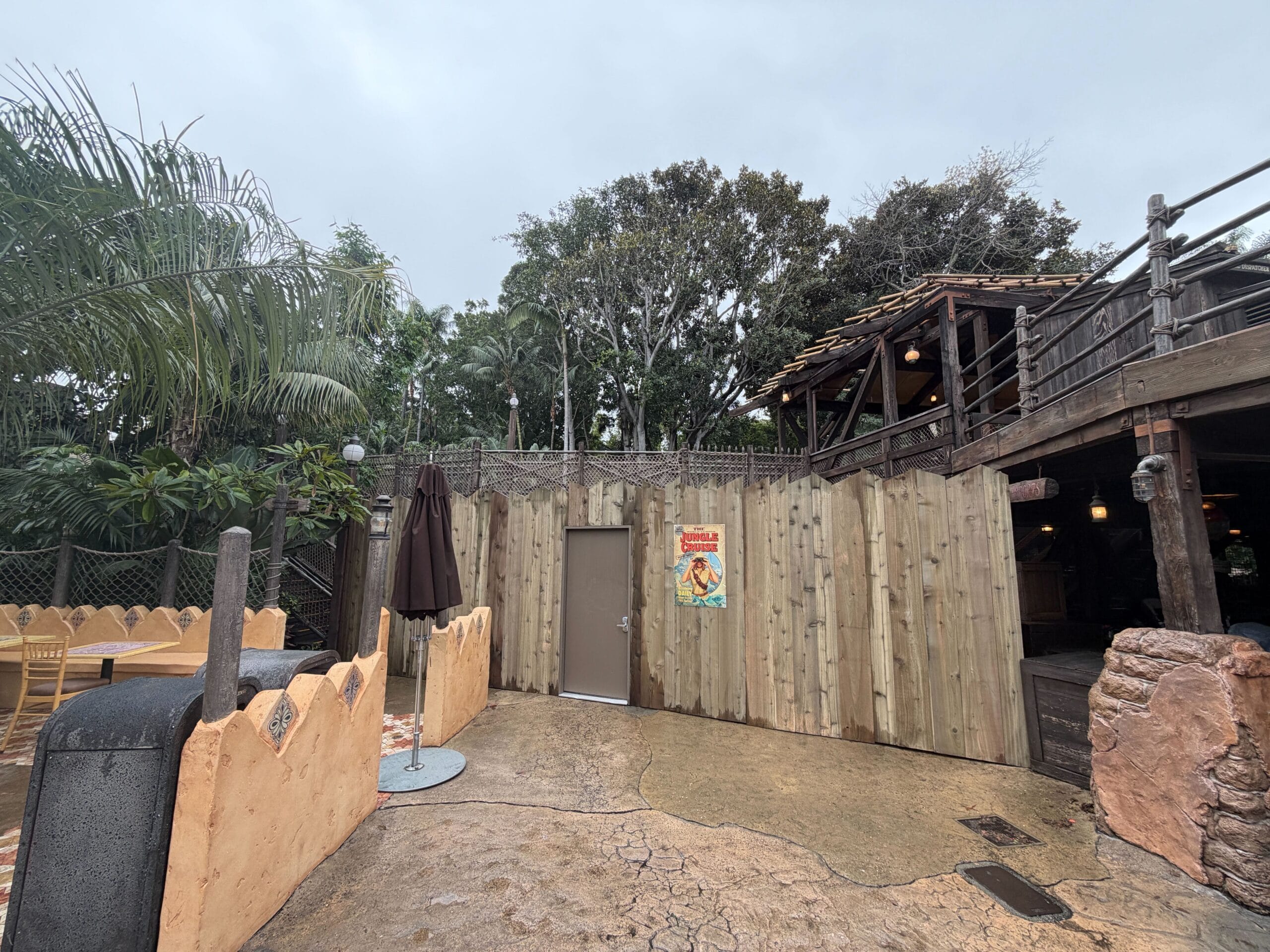 Construction Walls Installed at Disneyland's Jungle Cruise for Refurbishment