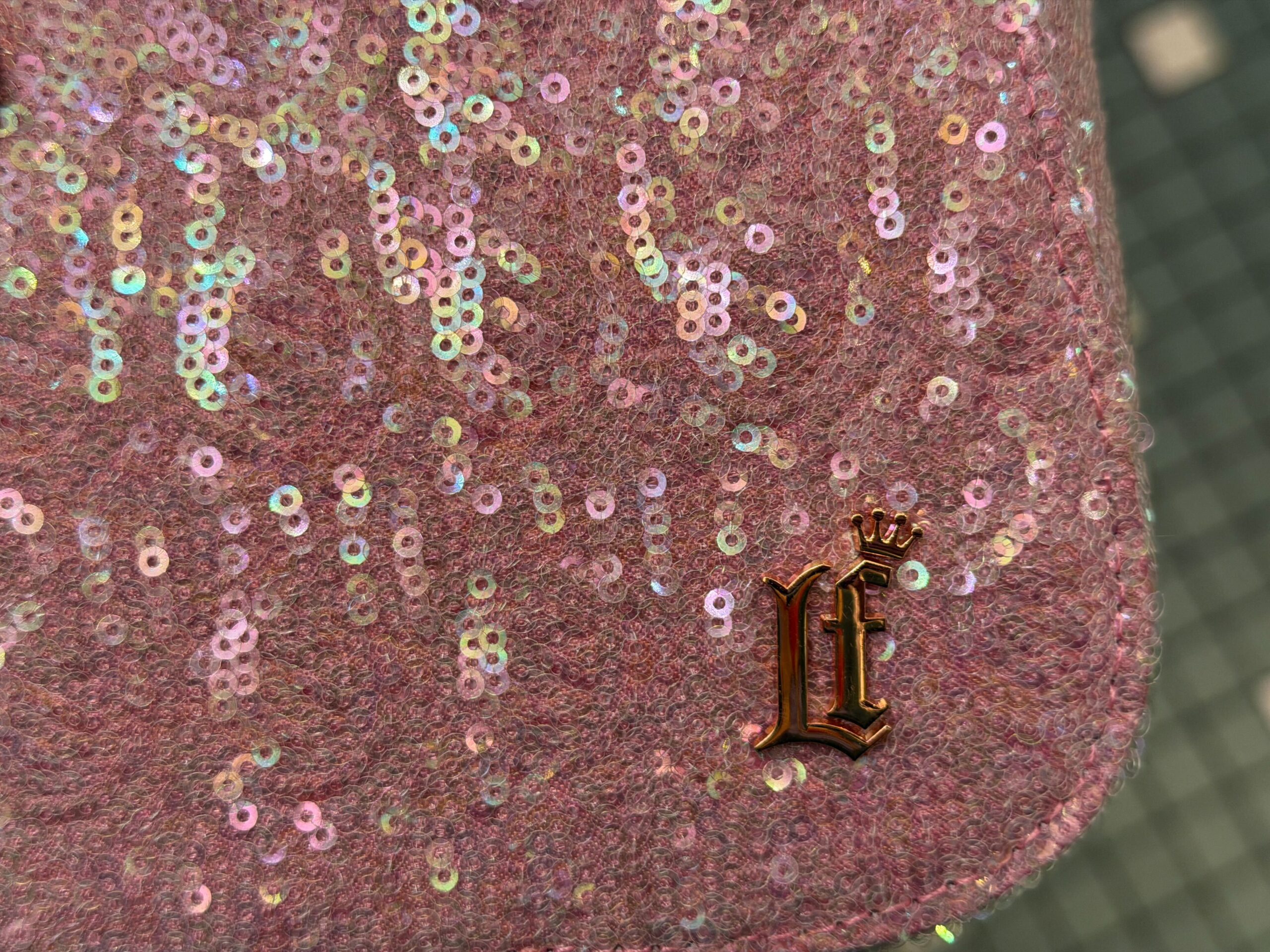 Pink Sequined Minnie Loungefly Purse at Disneyland