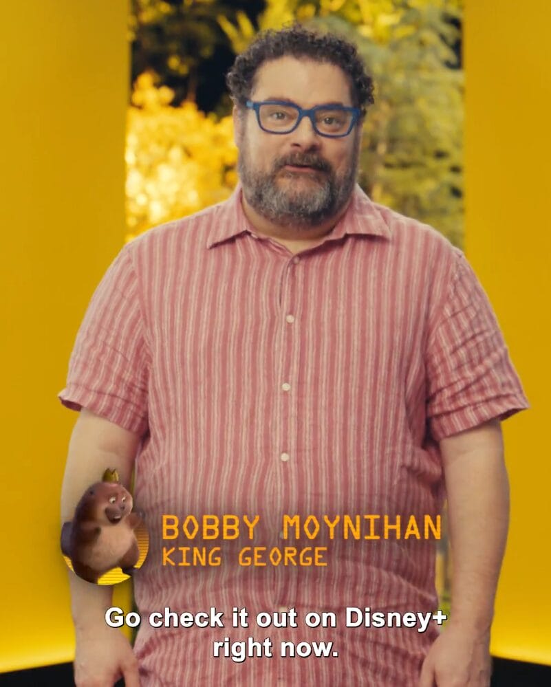 Piper Curda and Bobby Moynihan promote the "Hoppers" special look on Disney+