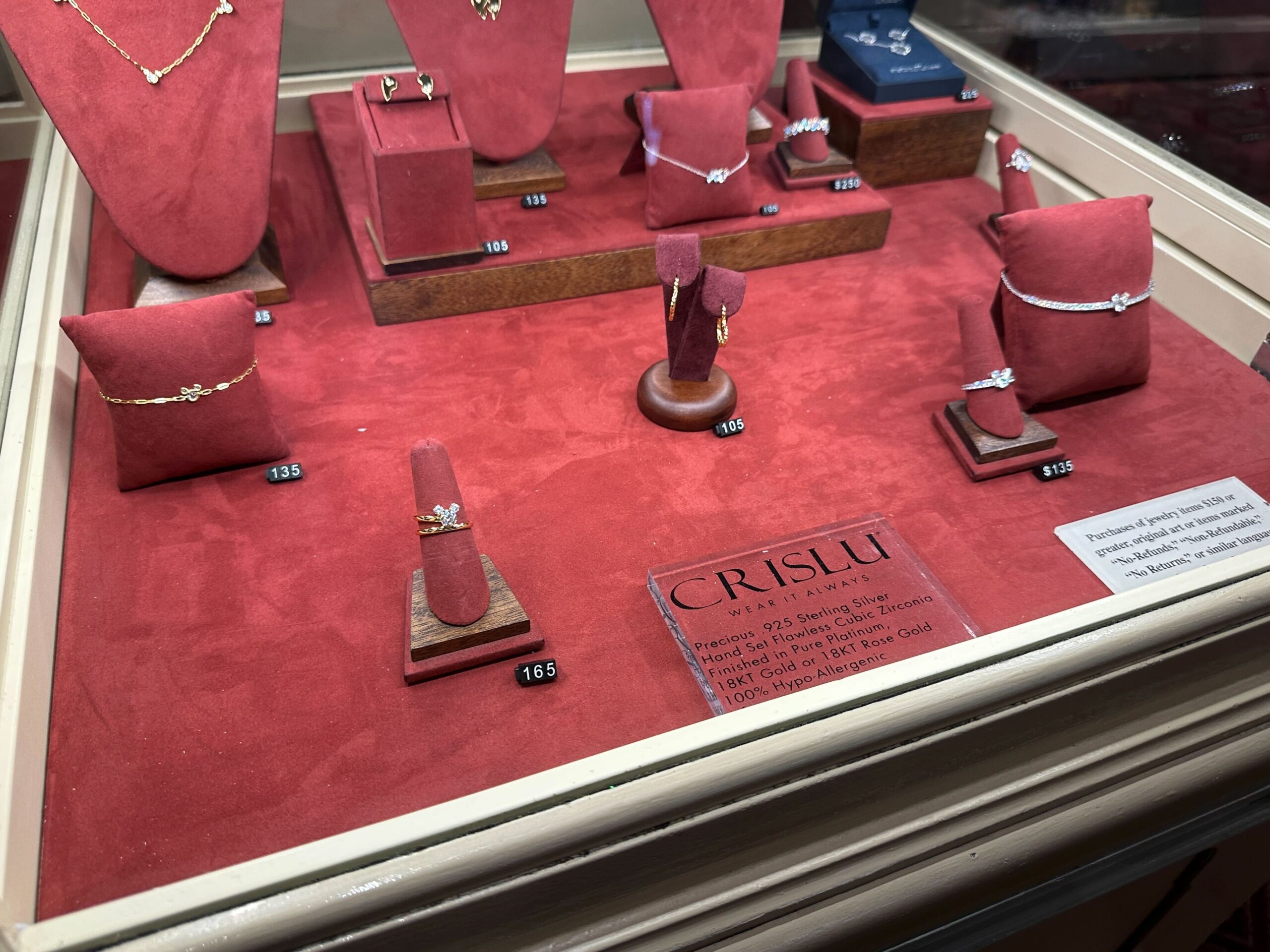 Crislu jewelry display in Disney World
