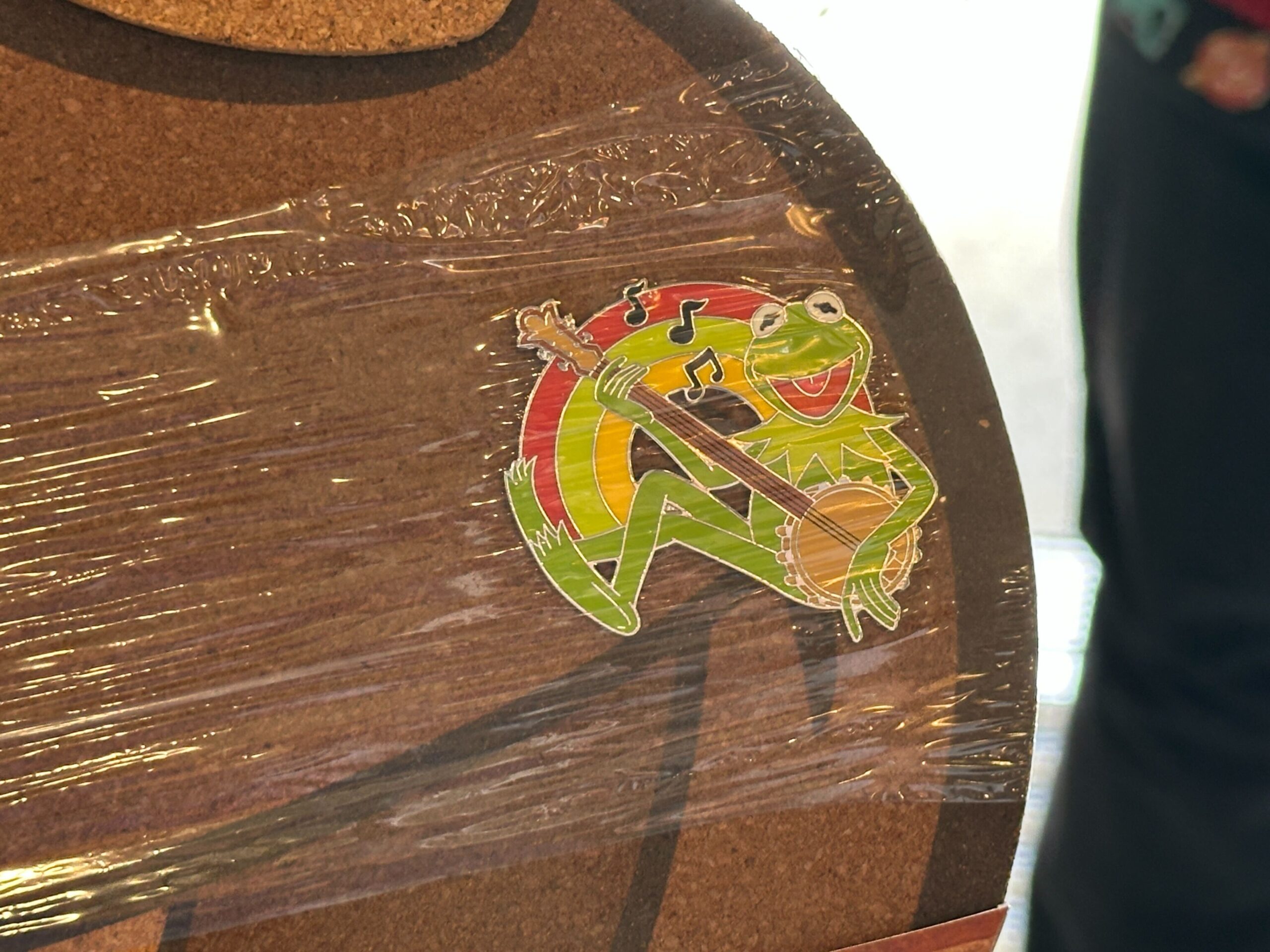 A Kermit the Frog pin board is available at Walt Disney World. It also comes with a bonus pin of Kermit playing the banjo.