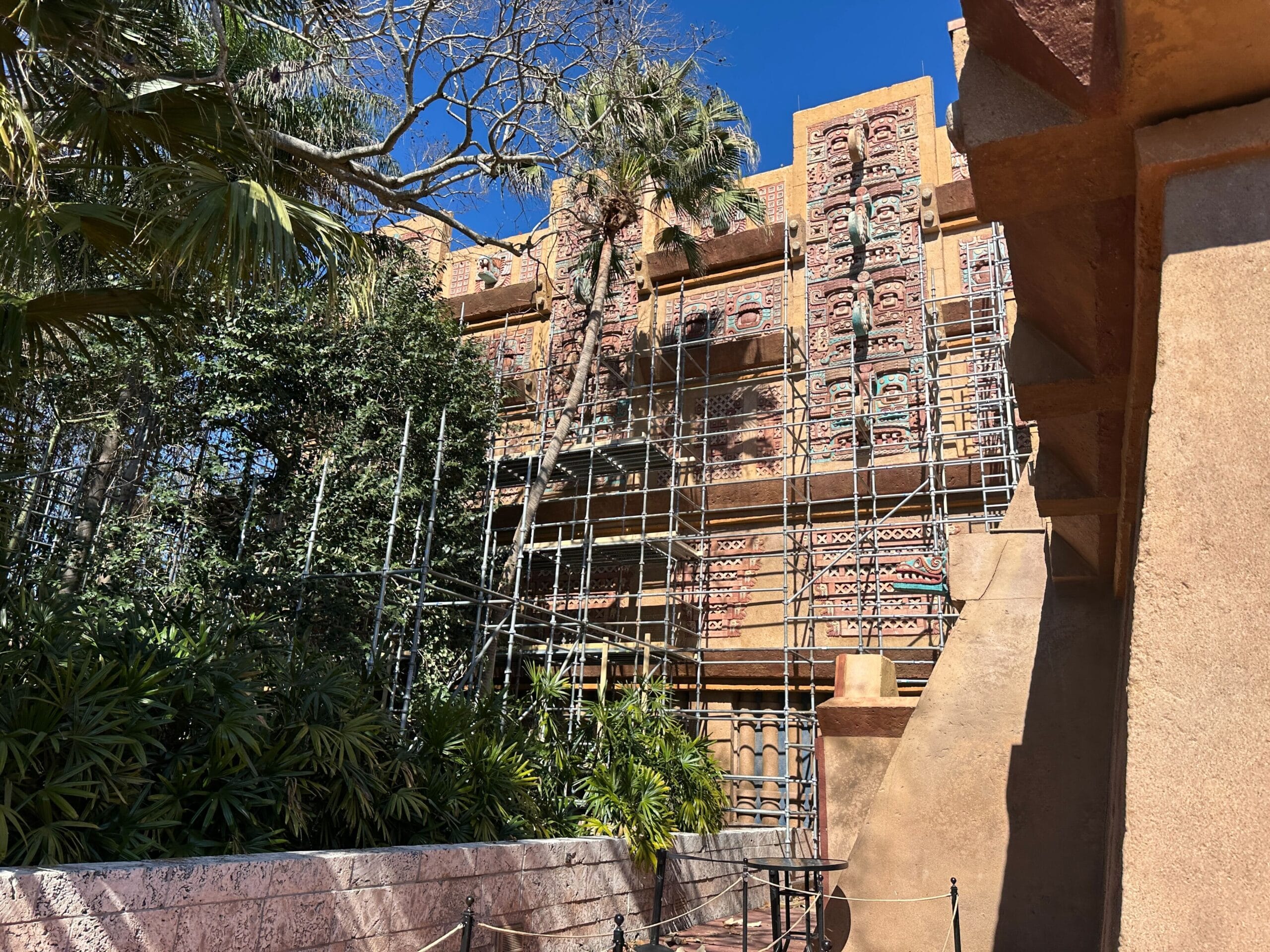 Scaffolding Expands on Pyramid & Backstage in Mexico Pavilion at EPCOT