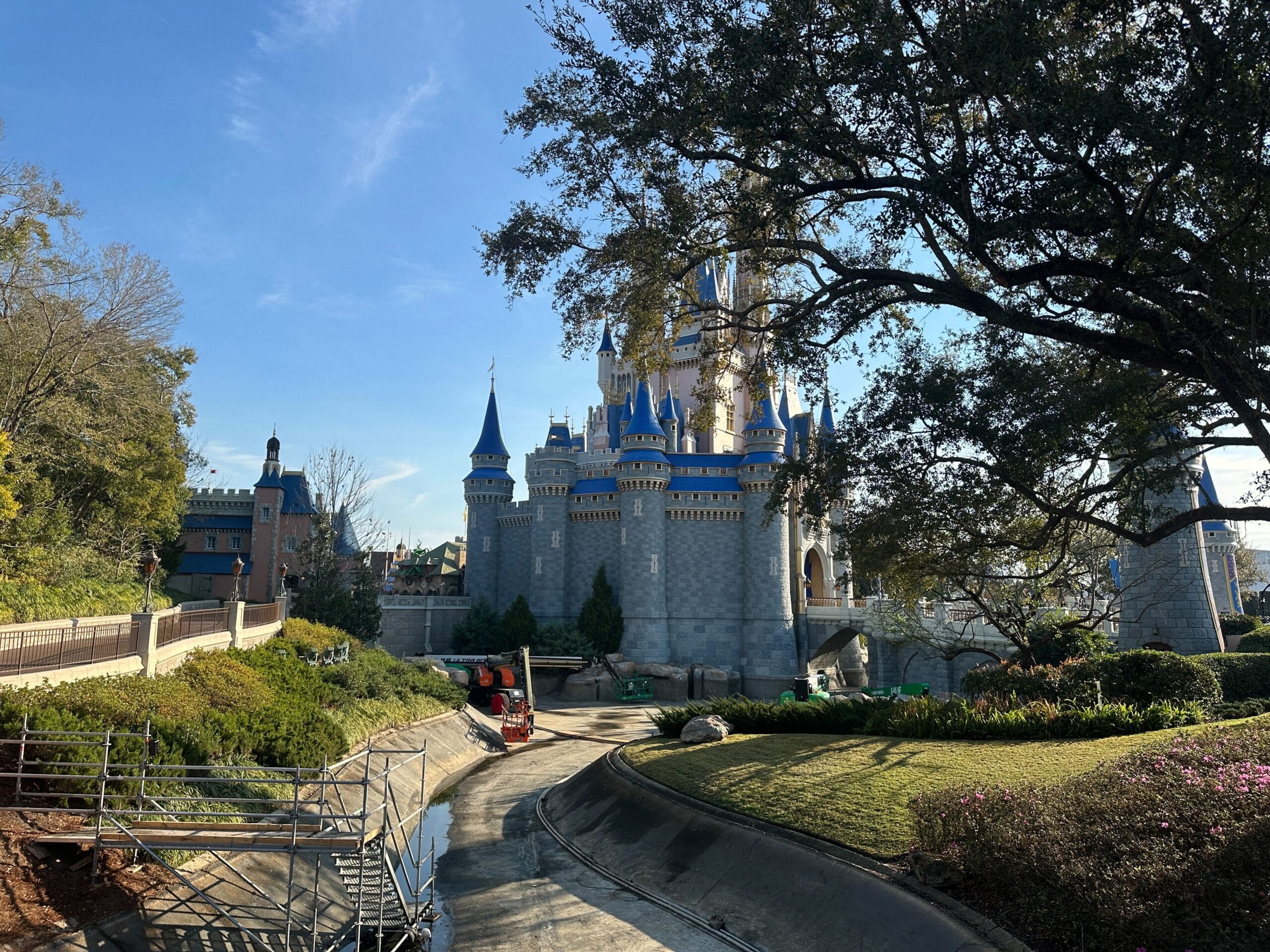 Construction Vehicles Arrive at Magic Kingdom for Cinderella Castle Painting