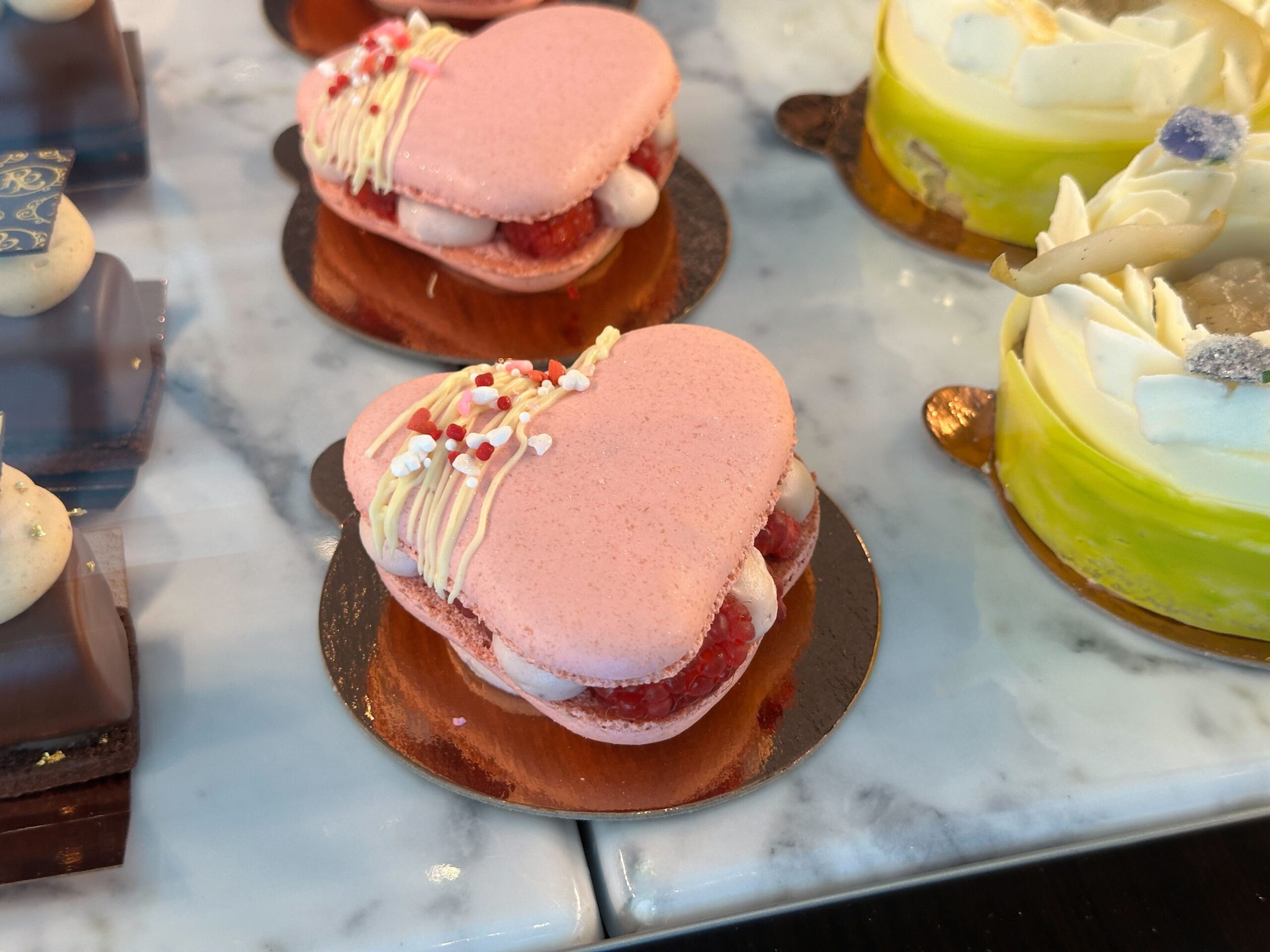 A Raspberry Macaron Heart is available at Disney World for Valentine's Day offerings.