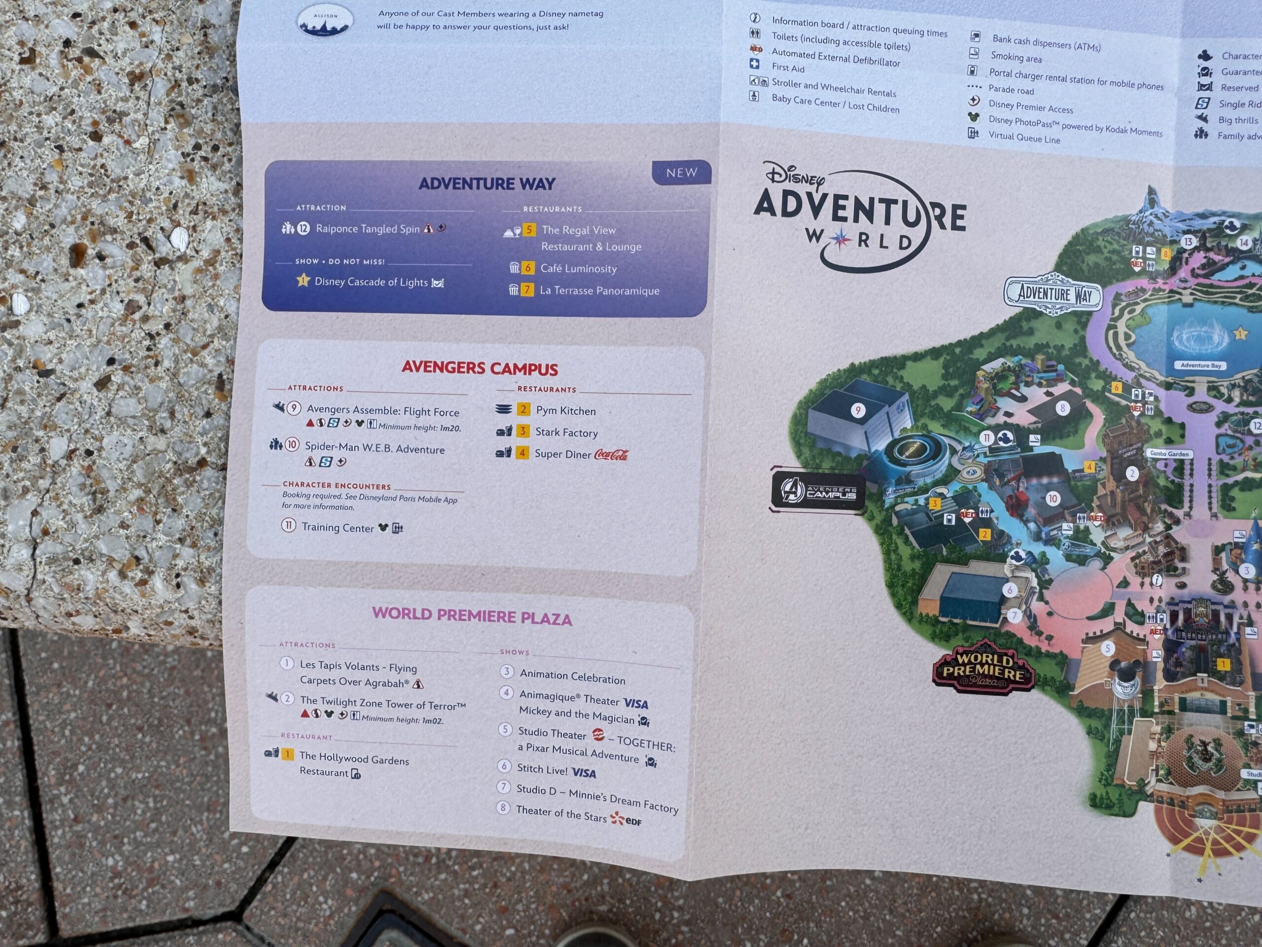 DLP updated guidemap featuring Disney Adventure World