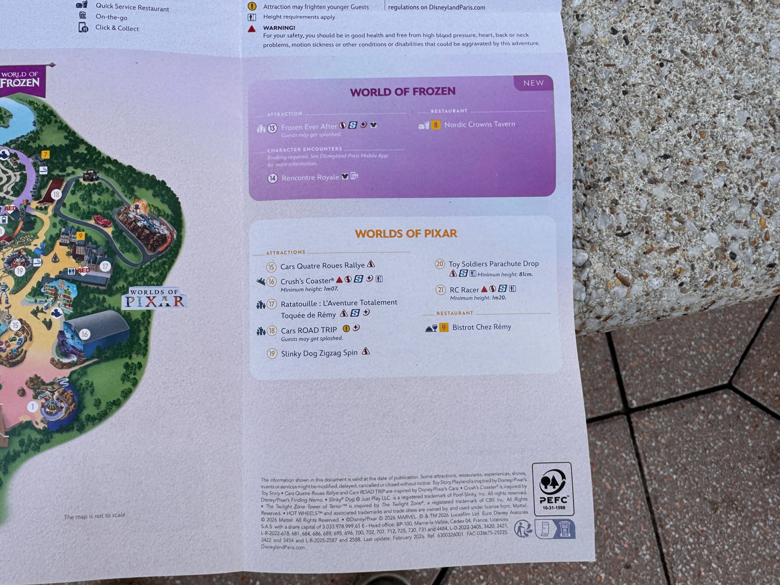 DLP updated guidemap featuring Disney Adventure World