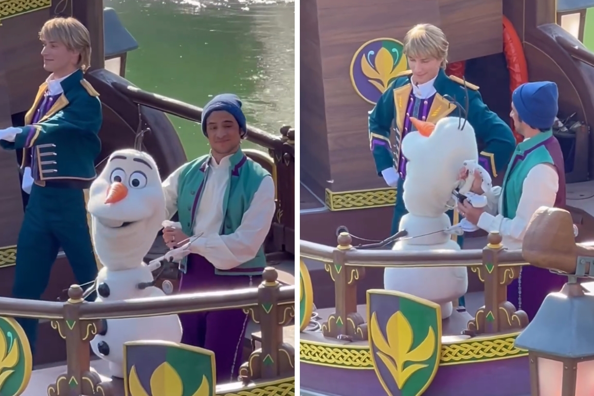Olaf Animatronic Gets Replaced With Live Puppet