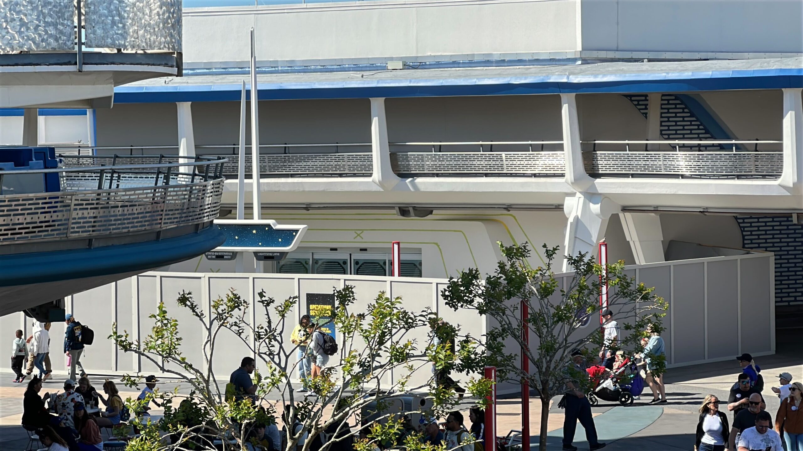 Exterior of Buzz Lightyear’s Space Ranger Spin Marked with Painter’s Tape at Magic Kingdom