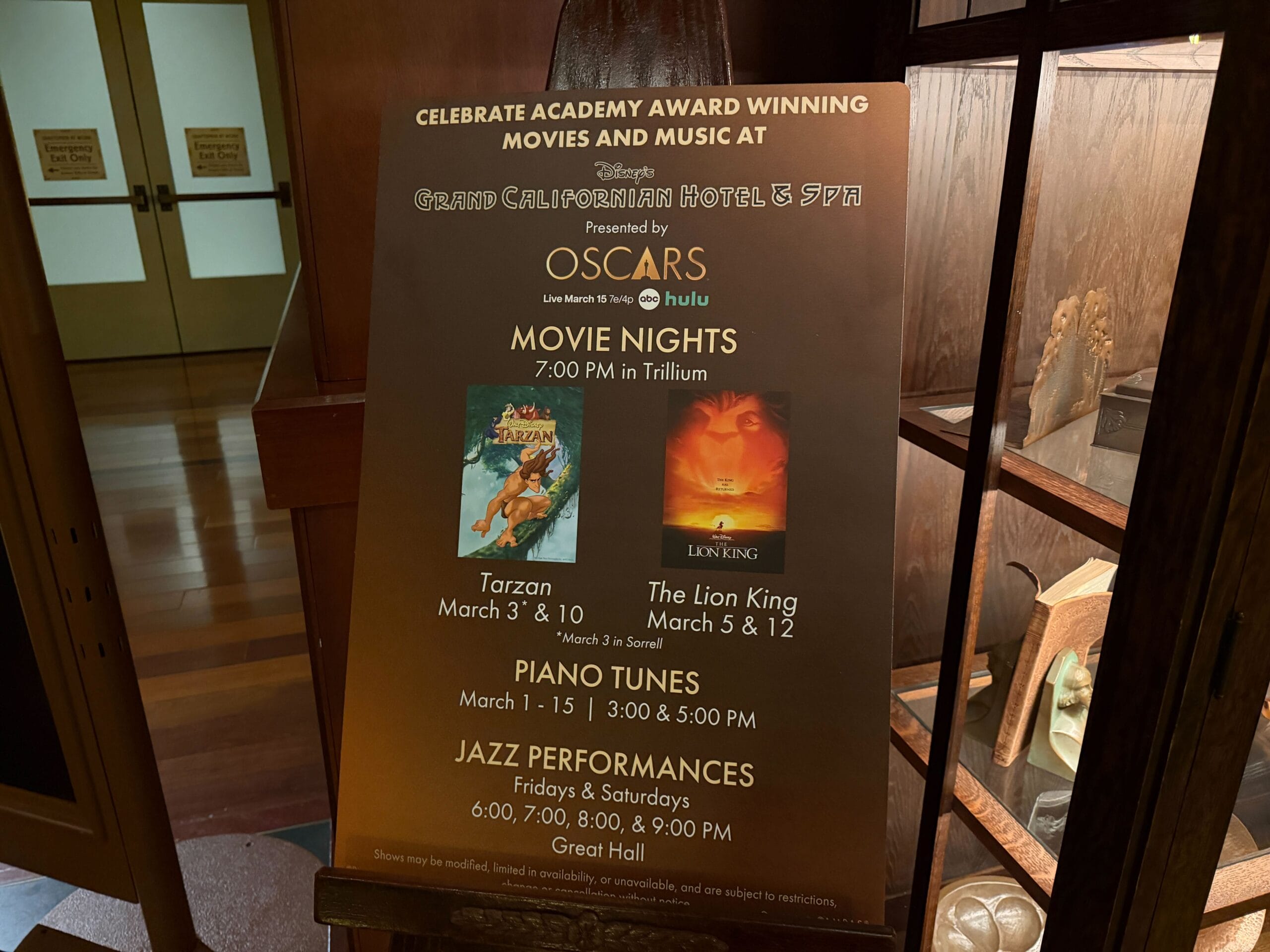 Oscar Display and Movie Night at Disney's Grand Californian Resort ...