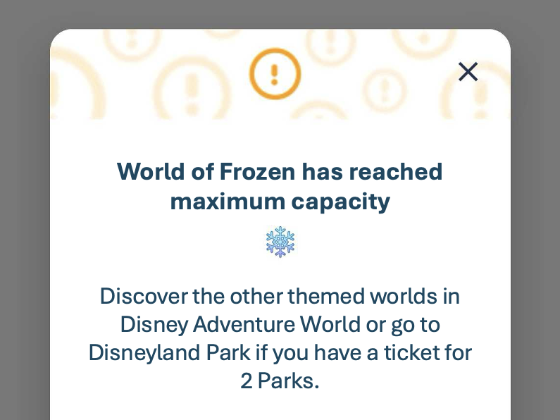 World of Frozen Hits Capacity, Crowds Surge on Opening Day of Disney Adventure World
