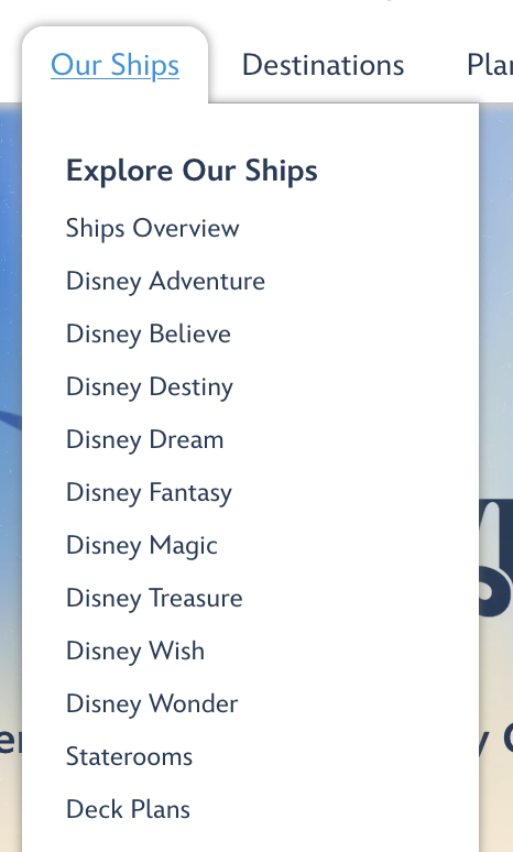 Disney Believe Added to Disney Cruise Line Website