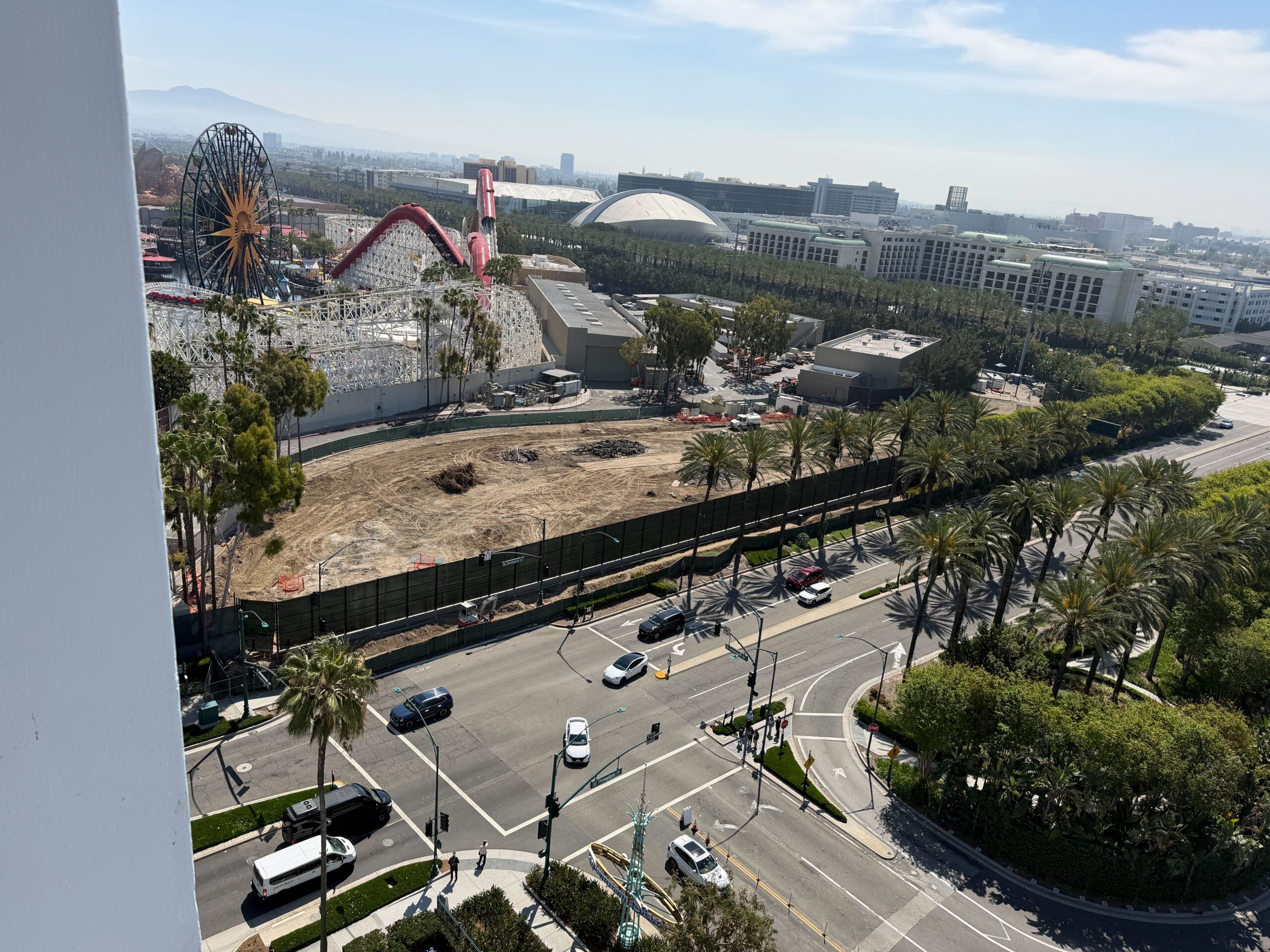 Scrim Installed, Sidewalk Fully Demolished at Site of Future ‘Coco’ Attraction at Disney California
