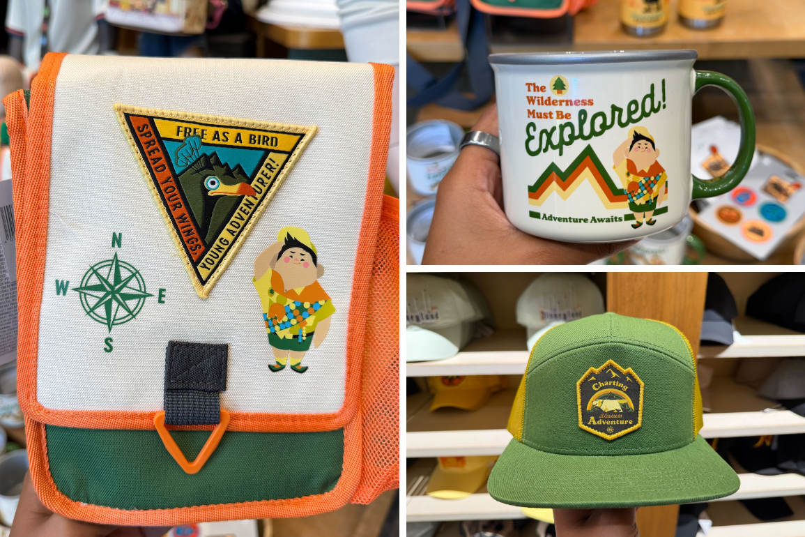Pixar Up Wilderness Explorer merchandise collection now available at the Disneyland Resort.