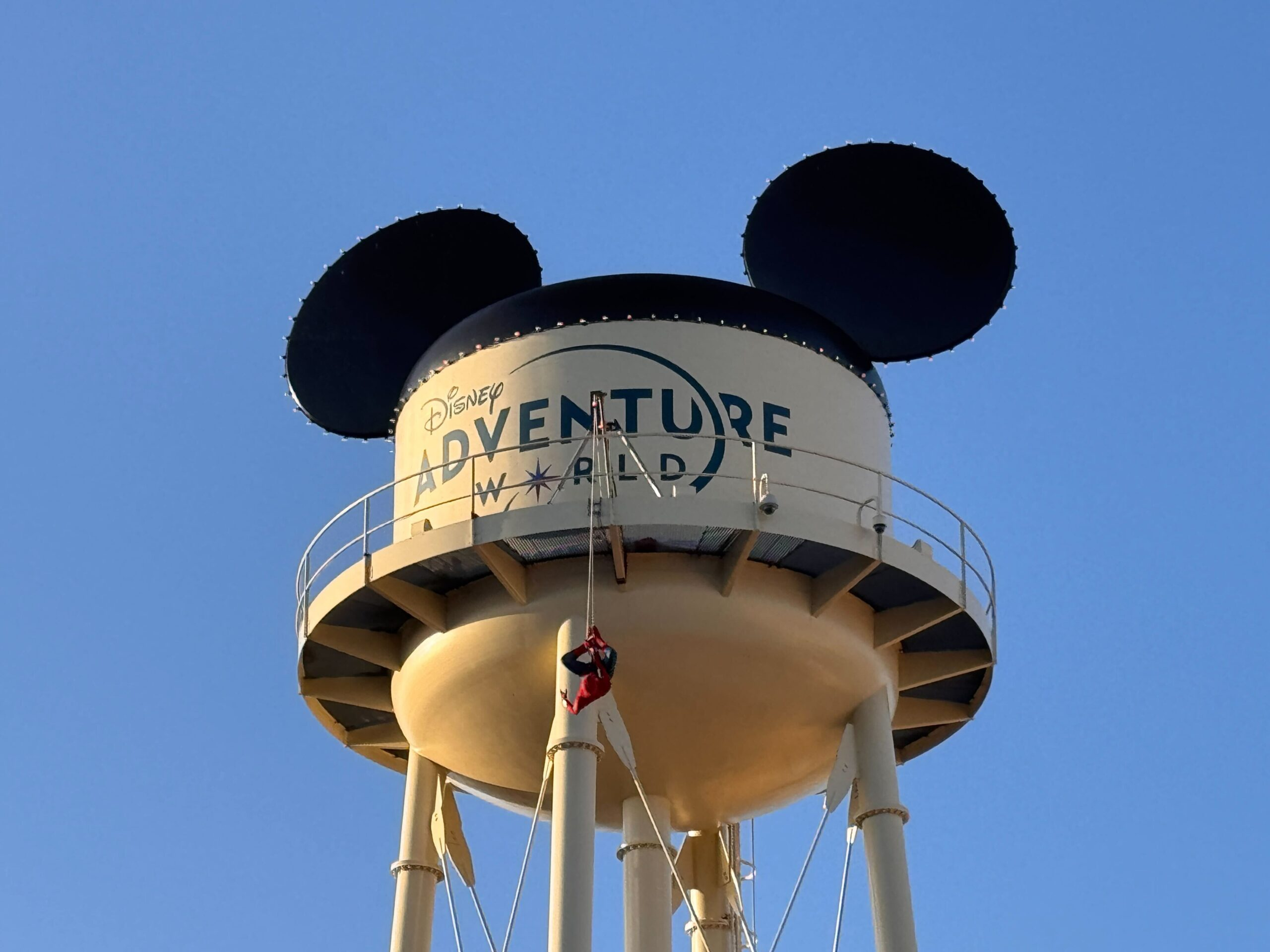 Spider-man on the Earffel Tower at Disney Adventure World in Disneyland Paris