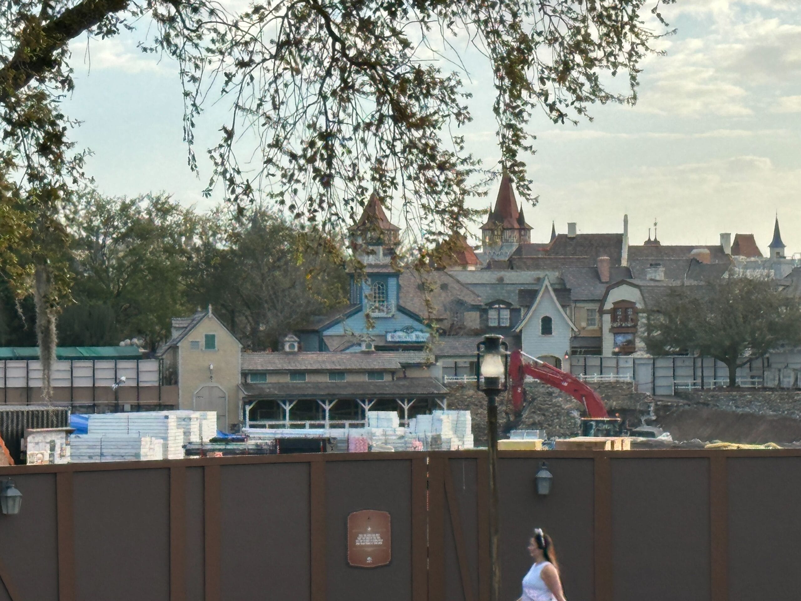 We also spotted some construction equipment stationed around the area. Specifically, this morning we saw a red excavator at work behind the former Liberty Belle Riverboat dock. It appeared that it was digging this morning, though it does not appear any work was being done on the dock itself.