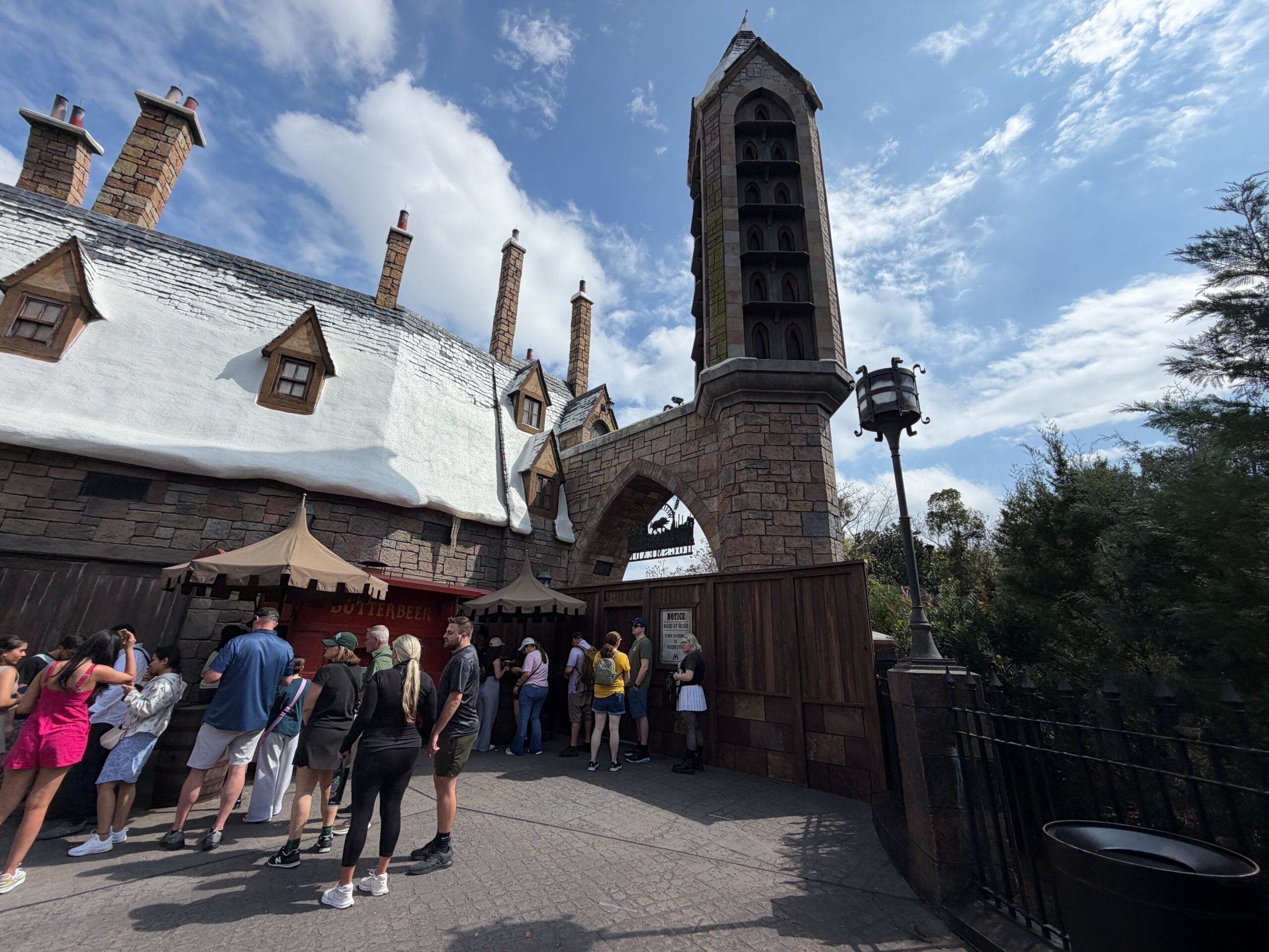 Bridge between The Wizarding World of Harry Potter and Jurassic Park is now closed and completely covered by scaffolding and scrim at Universal Islands of Adventure