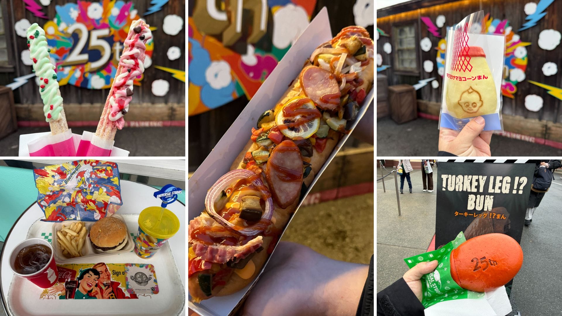 We Tried a 14-Inch Hot Dog, Turkey Leg Bun, Baskin-Robbins Churros, and More at the Universal Studios Japan 25th Anniversary Celebration