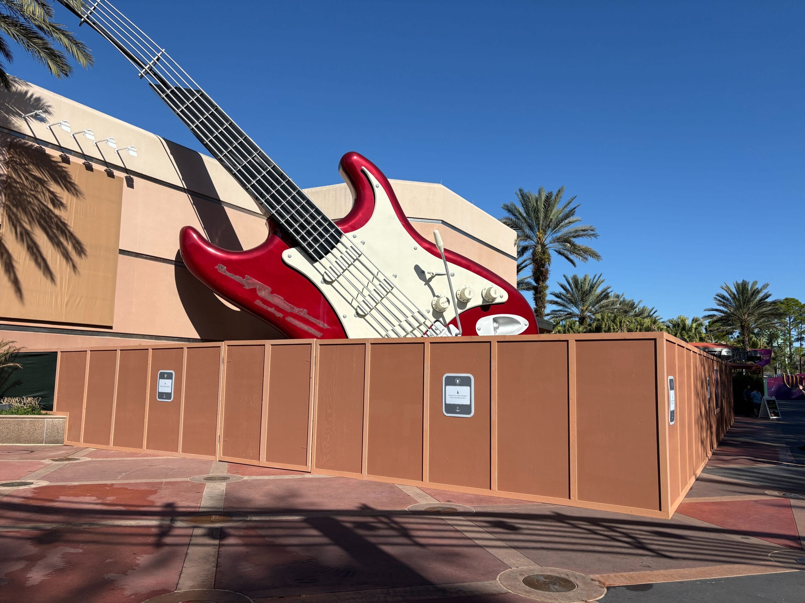 Aerosmith Already Erased from Rock ‘n’ Roller Coaster as Construction Walls Surround Iconic Guitar