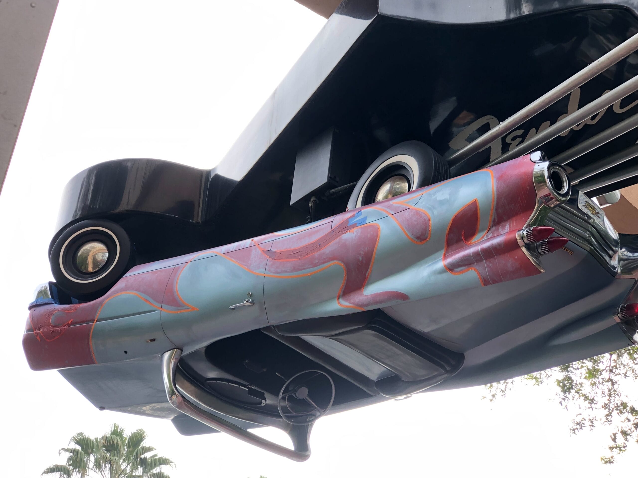 Work has already begun on the upside down car that is displayed at the entrance of Rock 'n' Roller Coaster Starring The Muppets at Disney's Hollywood Studios.