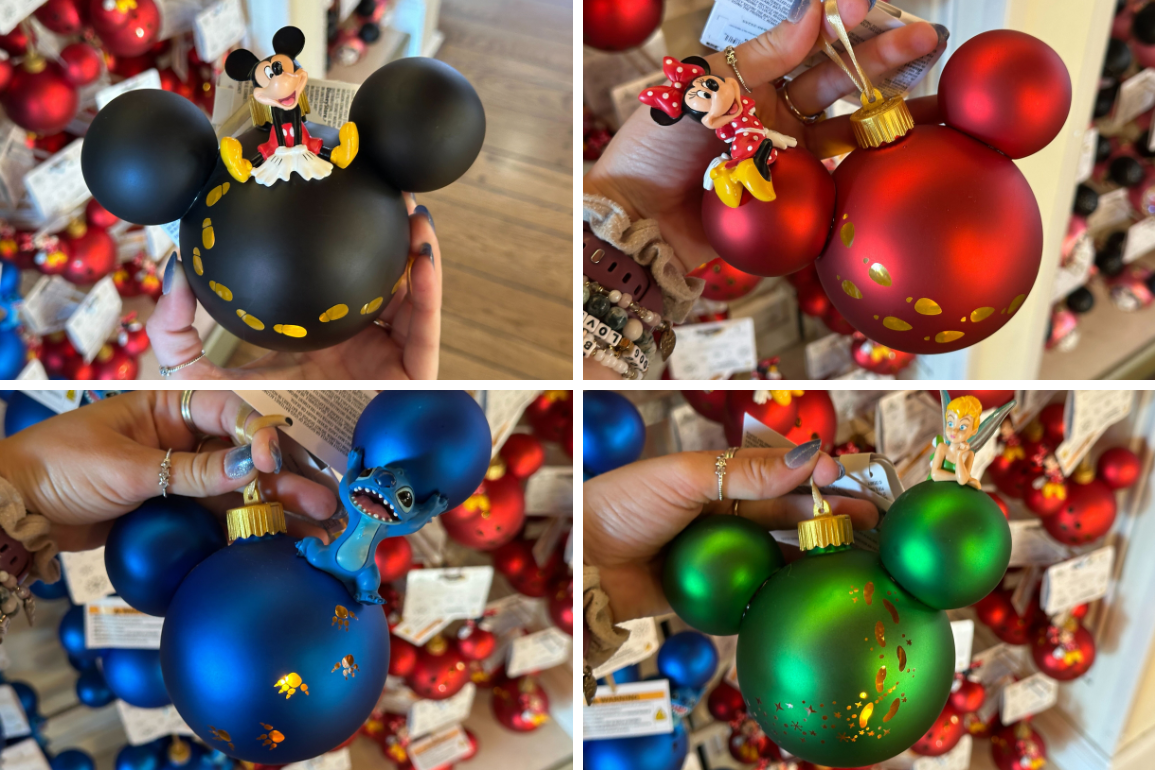 Light-up Mickey head ornament collection now available at Walt Disney World's Magic Kingdom.