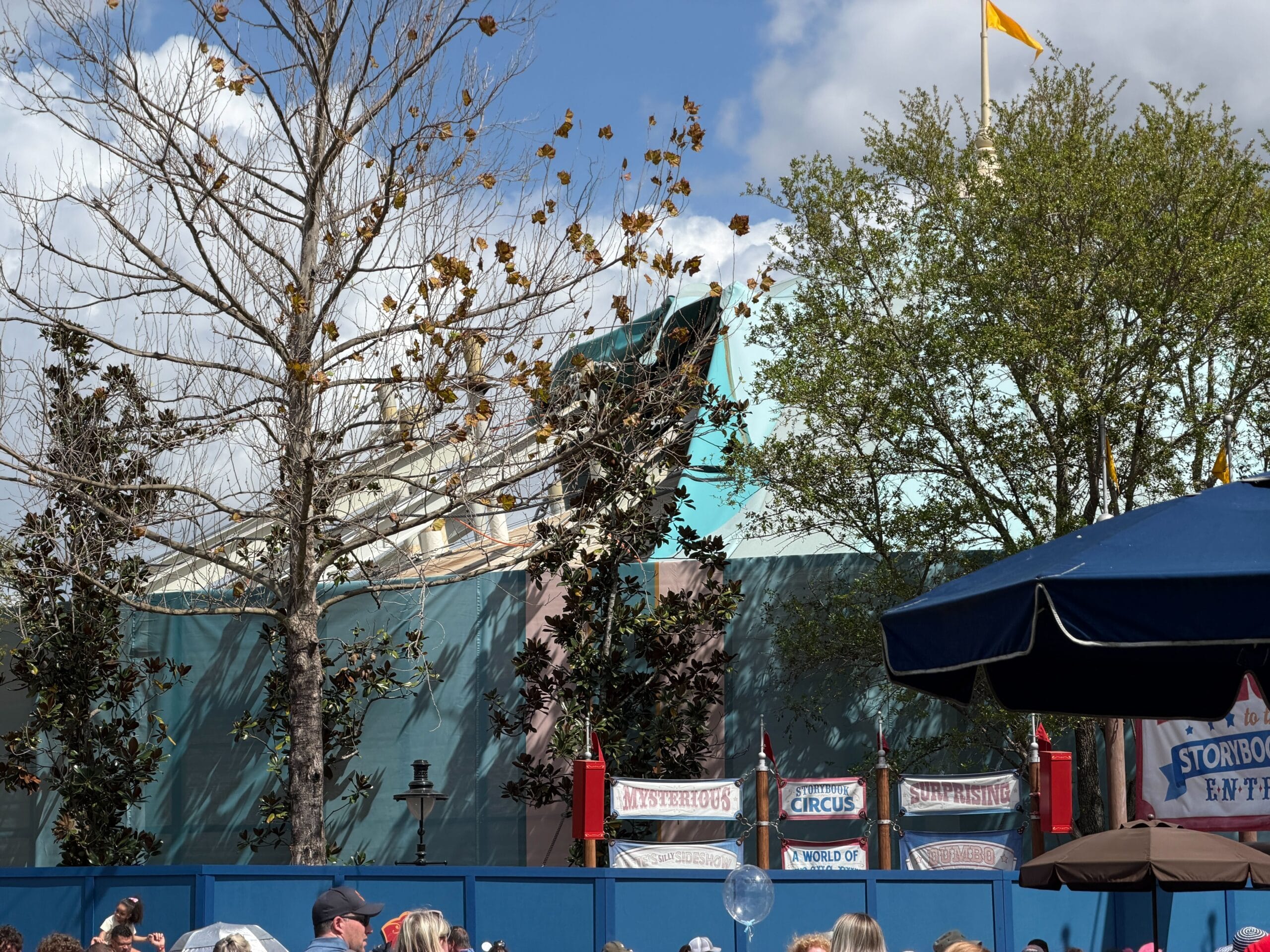Part of Big Top Souvenirs Roof Removed for Refurbishment at Magic Kingdom