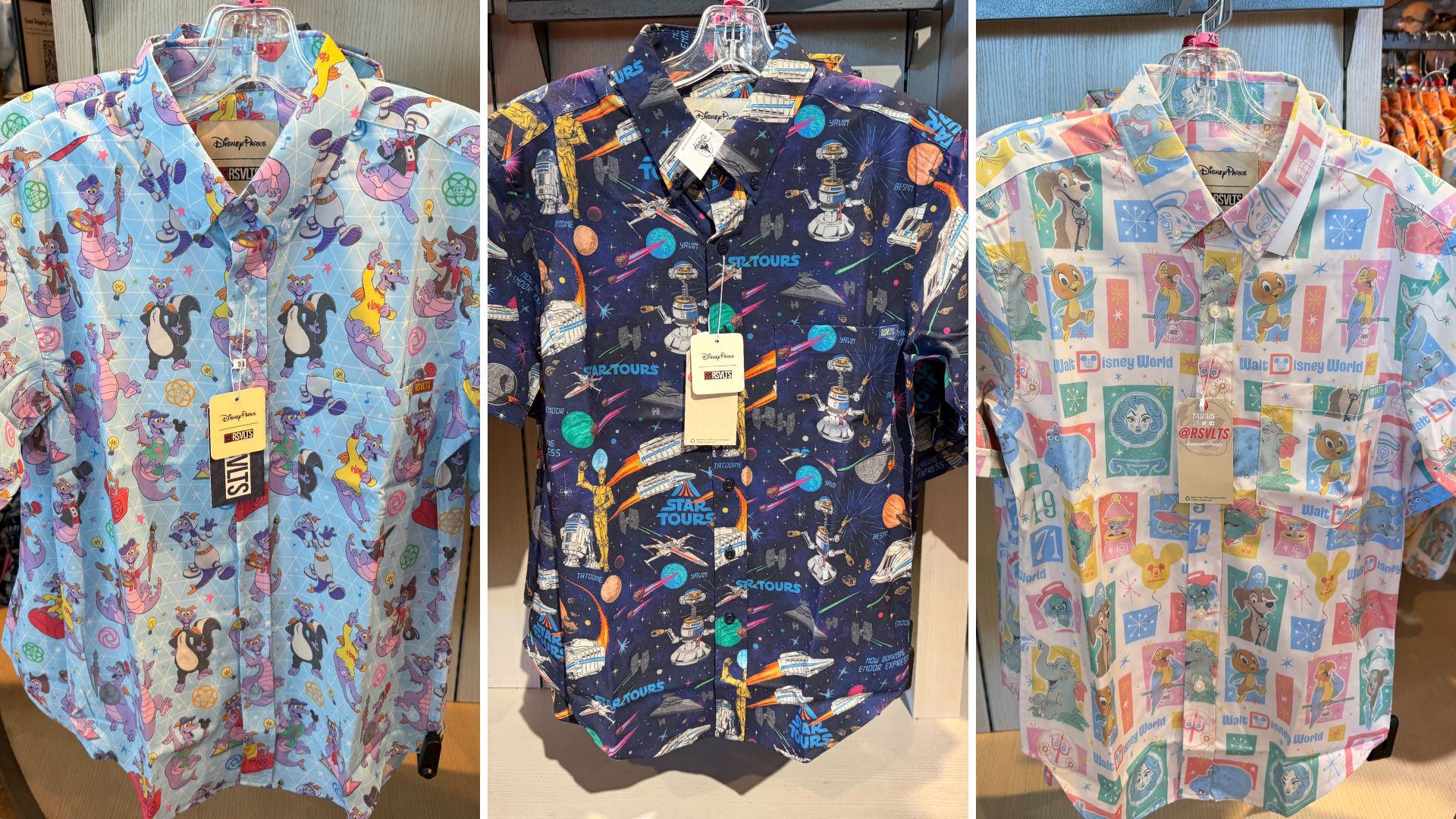 Disney World Attraction-Inspired RSVLTS Shirts Featuring Figment, Star Tours, and More