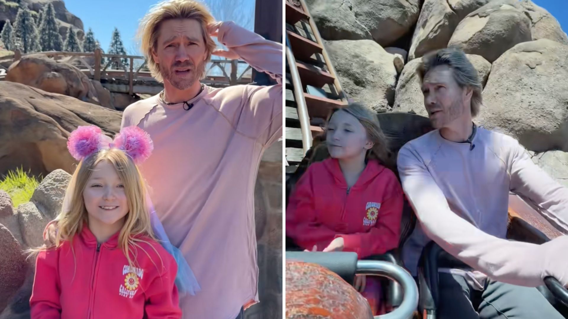 Chad Michael Murray and Daughter Try Not to React on Seven Dwarfs Mine Train