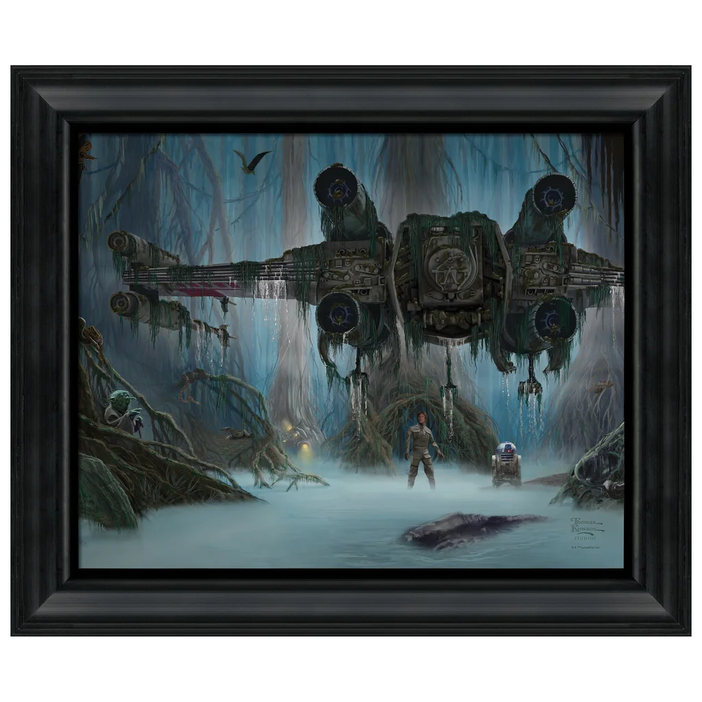 Six pieces of Star Wars art are also available for $179.99. They are 16" x 20" in black frames. These titles are: