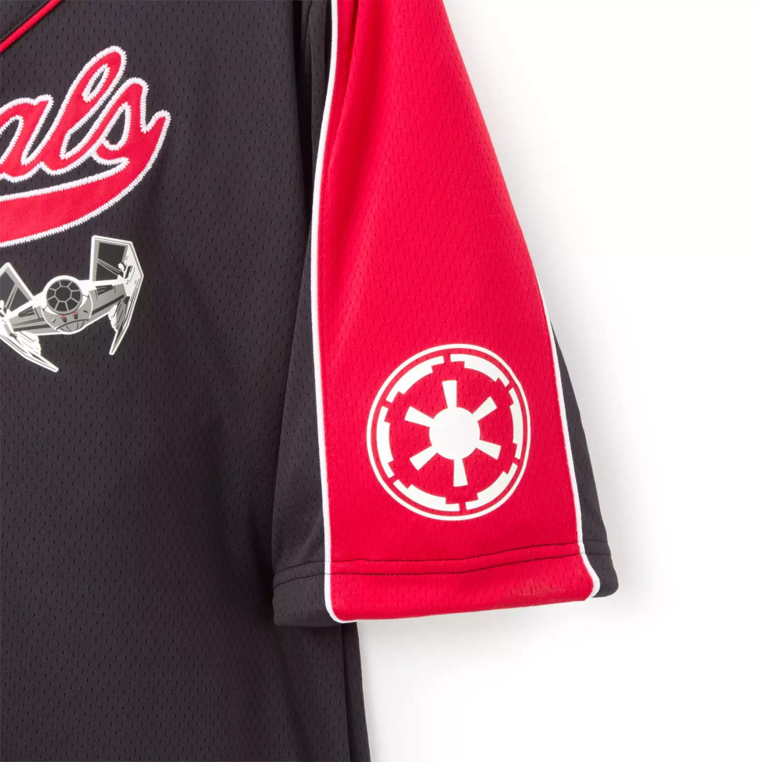 A Stormtrooper helmet is pictured on one sleeve. The other sleeve features the Imperial logo.