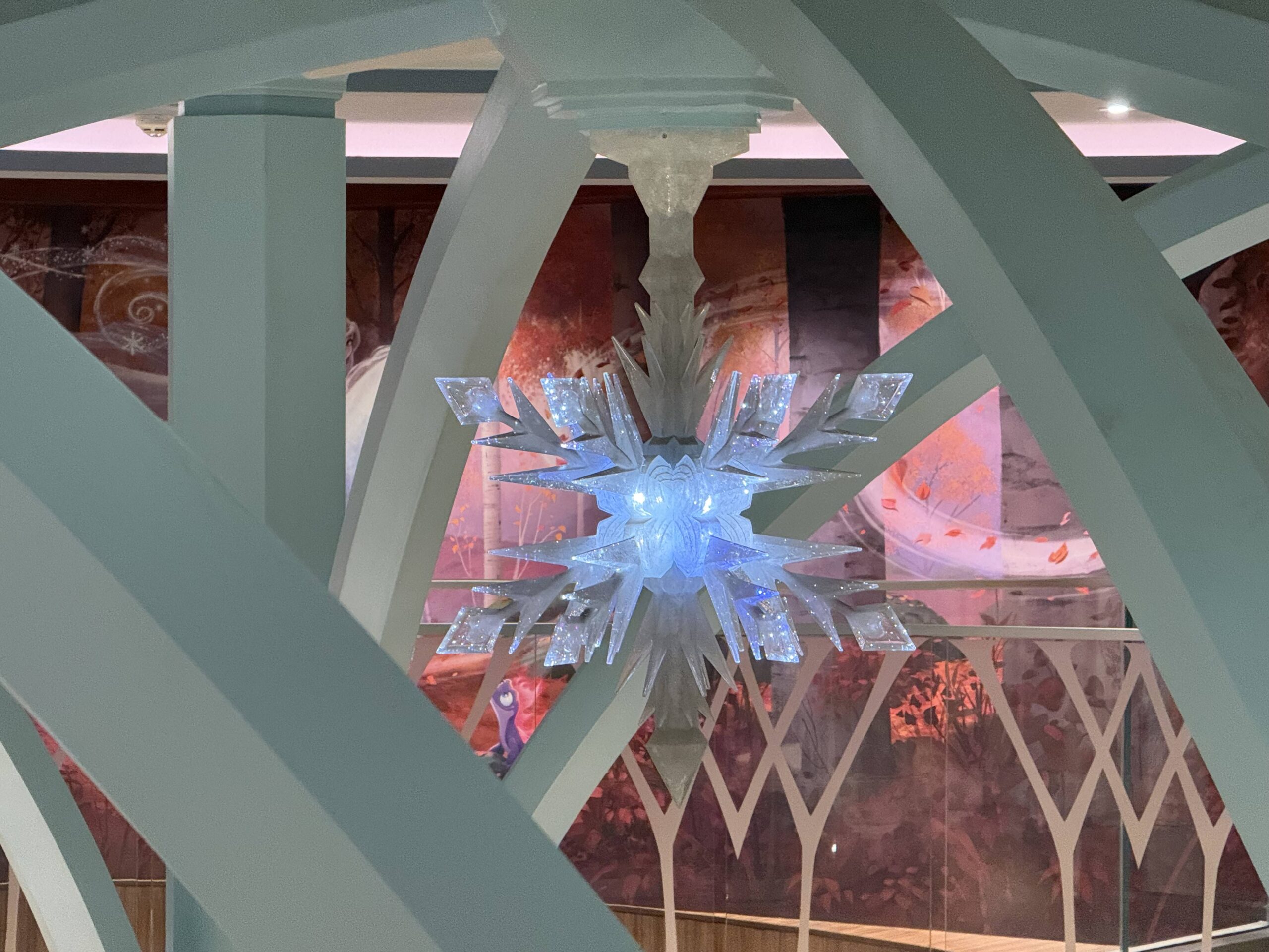 Olaf Frozen-themed dining room in Enchanted Summer restaurant on the Disney Adventure cruise ship