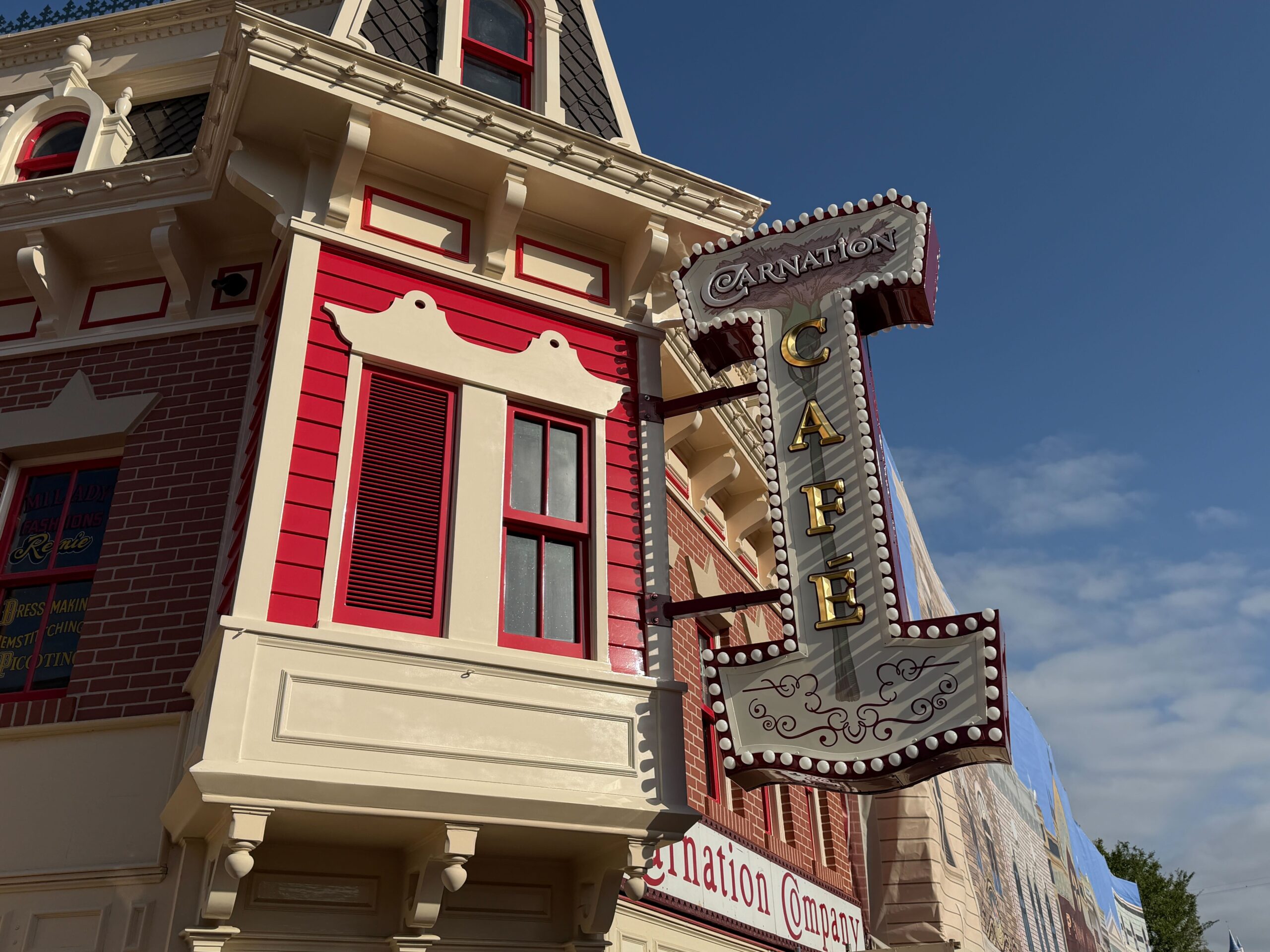Carnation Cafe Façade Revealed at Disneyland