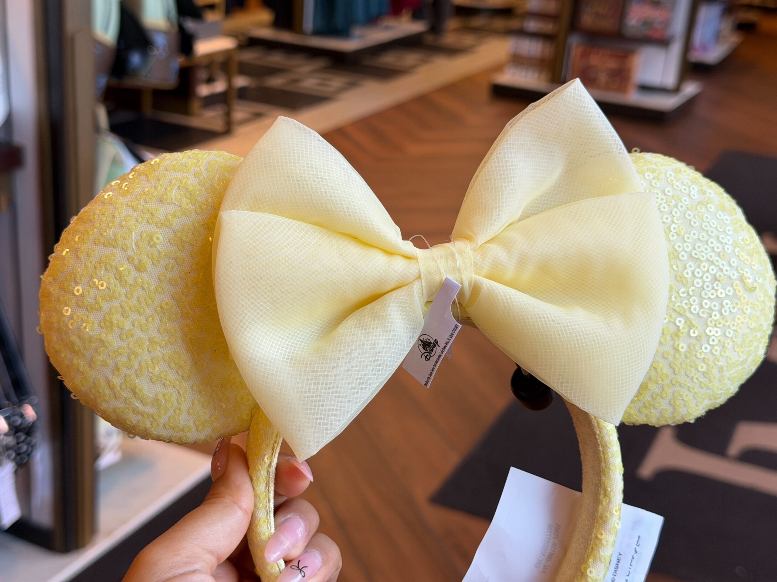 Yellow Sequined Minnie Ear Headband - $36.99
