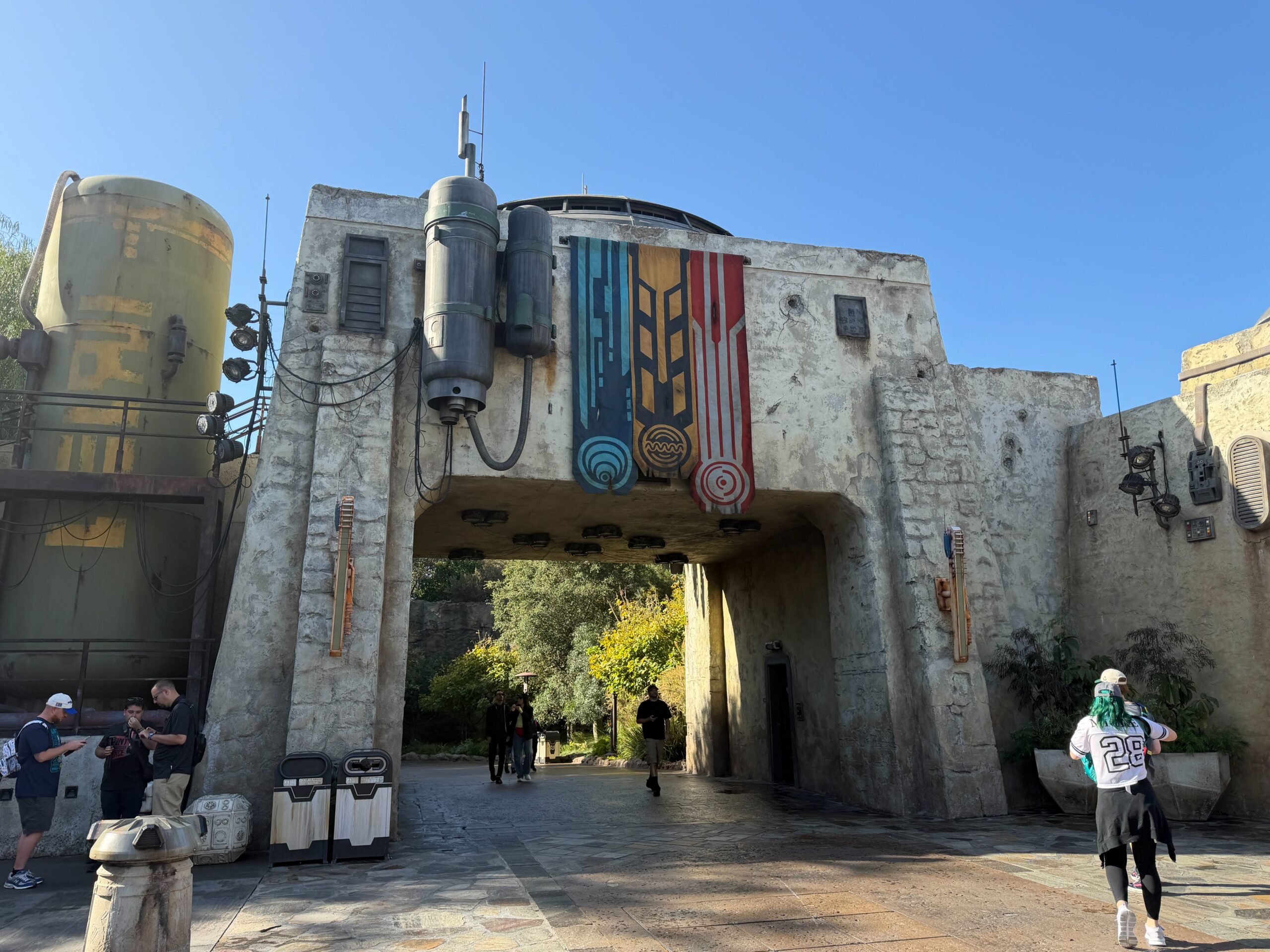 Batuu Settlement Banners Fly Above Original Trilogy Area of Star Wars: Galaxy’s Edge at Disneyland