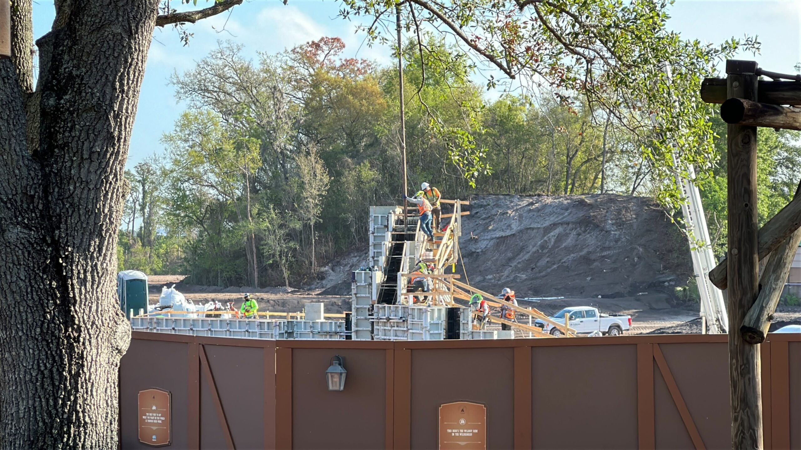Concrete Pours into Piston Peak National Park Retaining Wall at Magic Kingdom