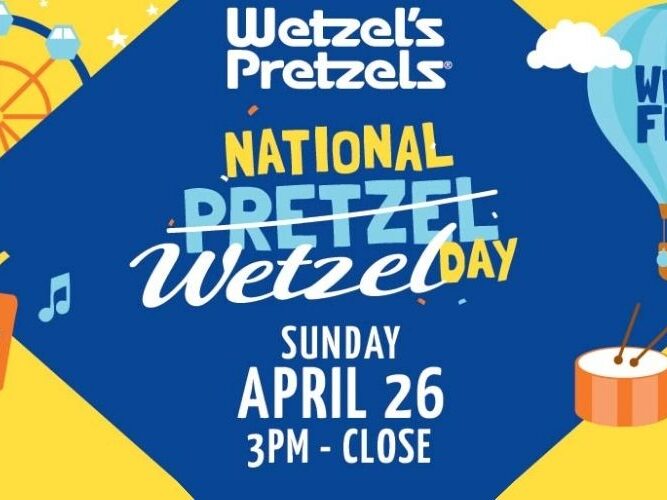 Free Pretzel from Wetzel’s Pretzels on April 26 for National Pretzel Day, Including Disney Resort Locations