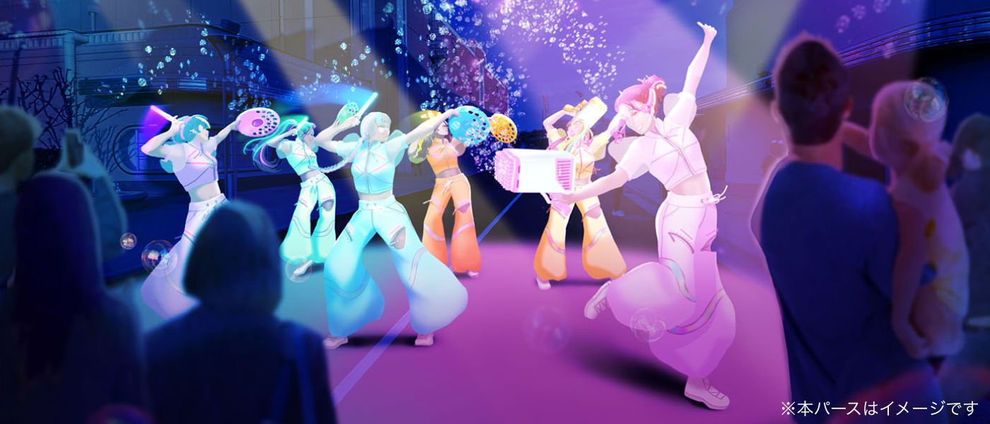 A six-member girl group will dance with bubbles and colorful lights during "Summer Night Bubble Fantasy" in the Hollywood area.