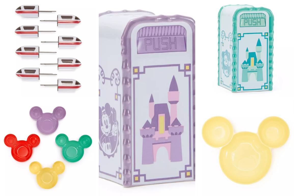 Mouseware Arrivals: Monorail Corn Cob Holders, Mickey Bowls, and Trash Can Salt and Pepper Shakers Now Online