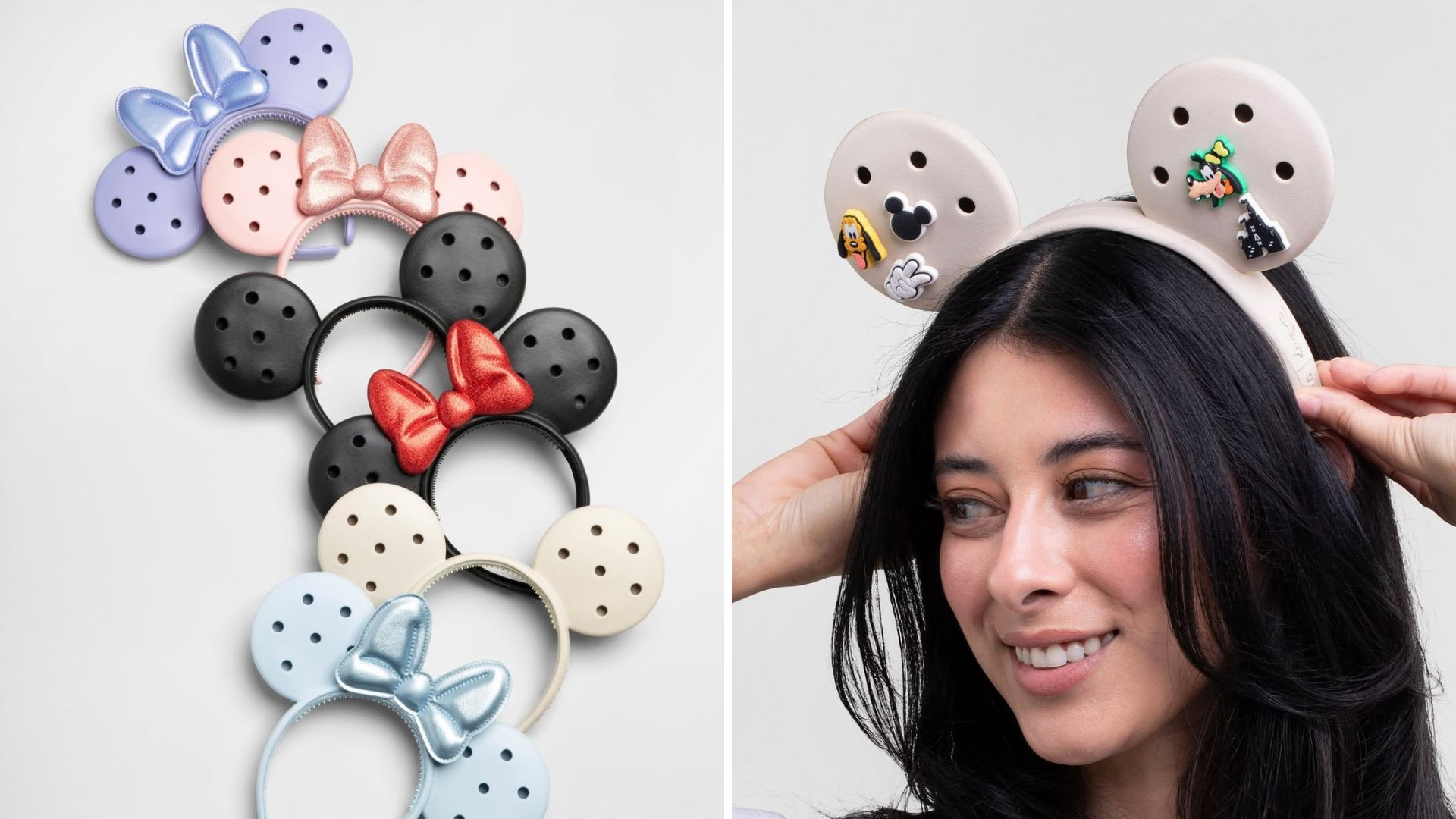 Crocs Launching Mickey & Minnie Ear Headbands with Jibbitz Charm Holes