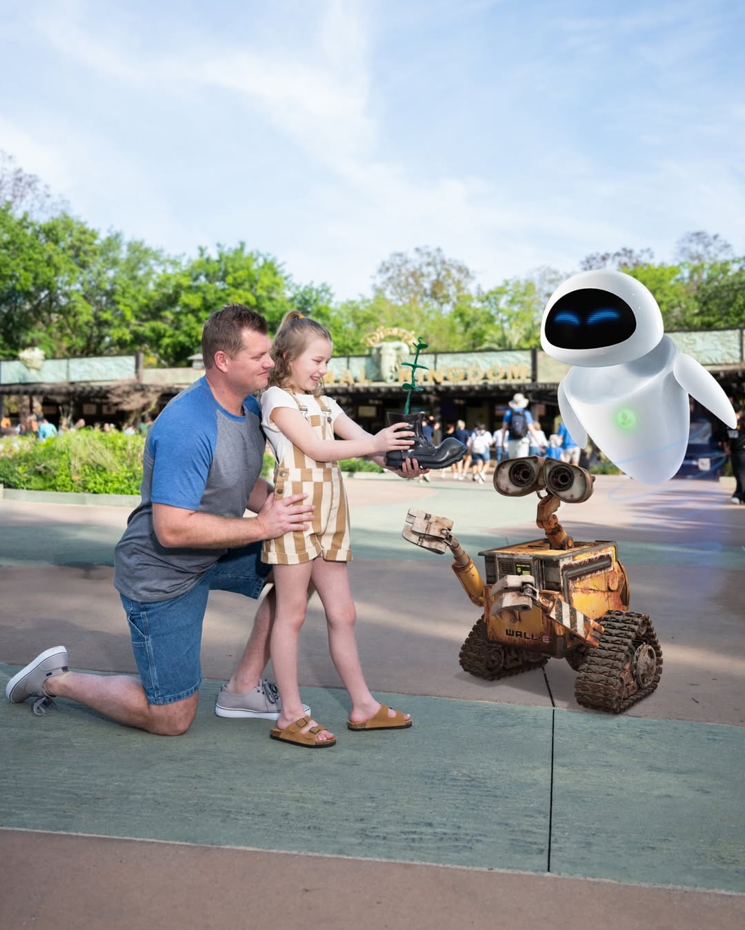 Wall-E and EVE photo op in Disney's Animal Kingdom