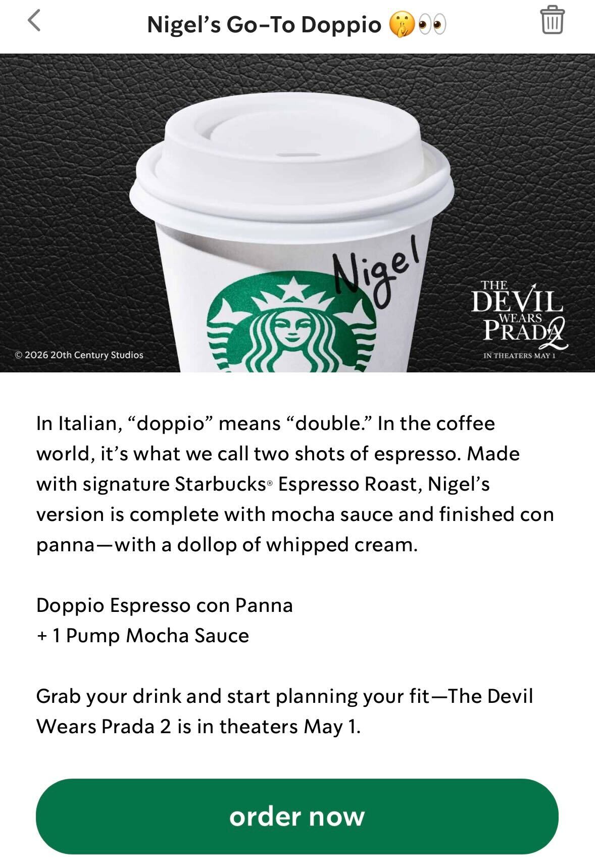 Nigel's Go-To Doppio.