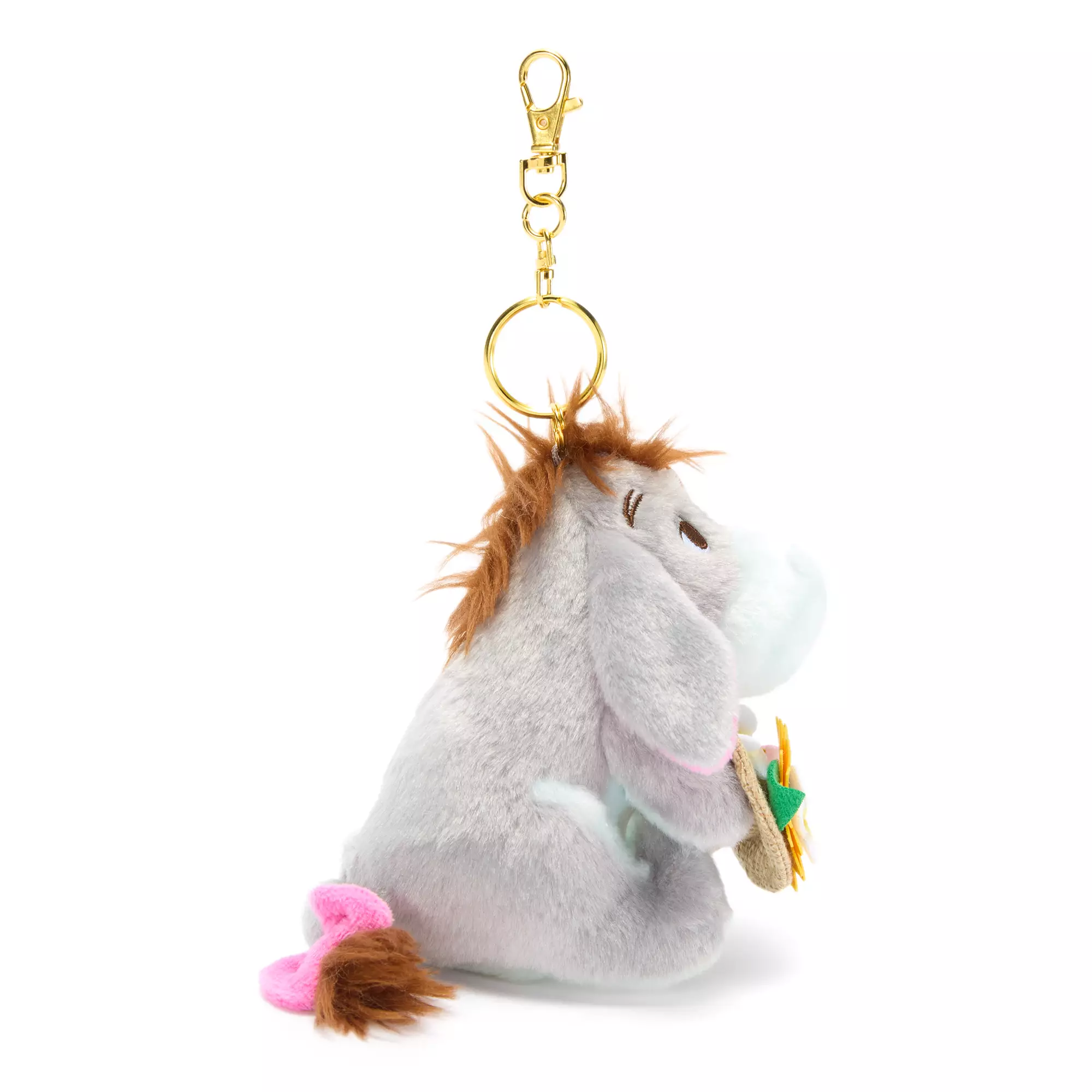 Side of Eeyore Keychain 5" Summertime Plush.