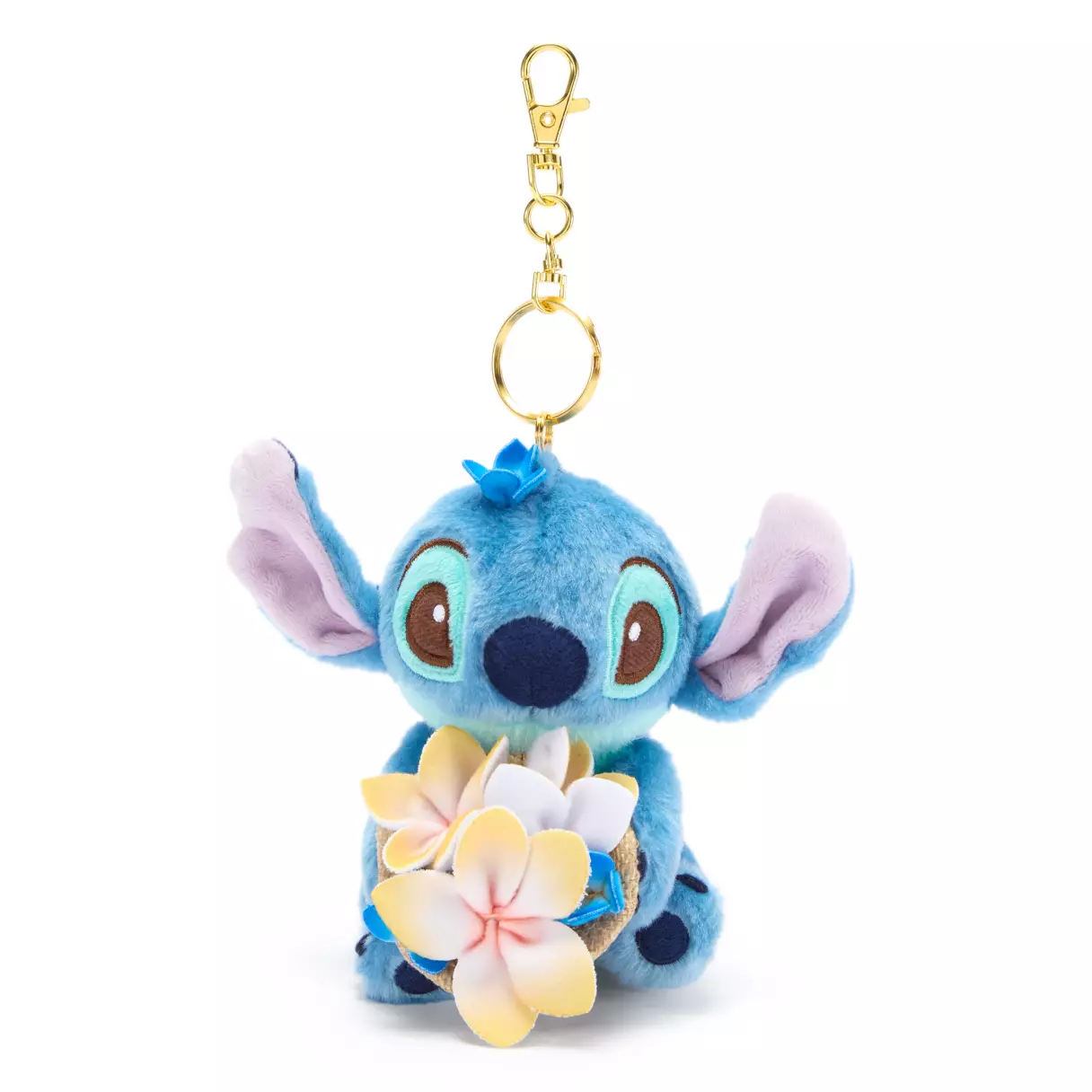 Front of Stitch Keychain 5" Summertime Plush.